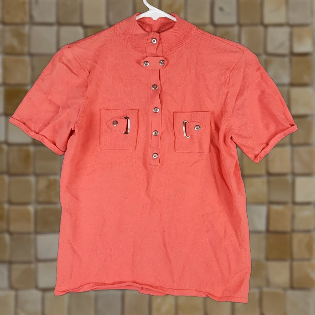 Vintage VINTAGE Jamie Sadock Golf Polo Shirt Women's Size Medium Pink Button Loop Collar Short Sleeve Pocket 90s Retro Size M / US 6-8 / IT 42-44 - 1 Thumbnail