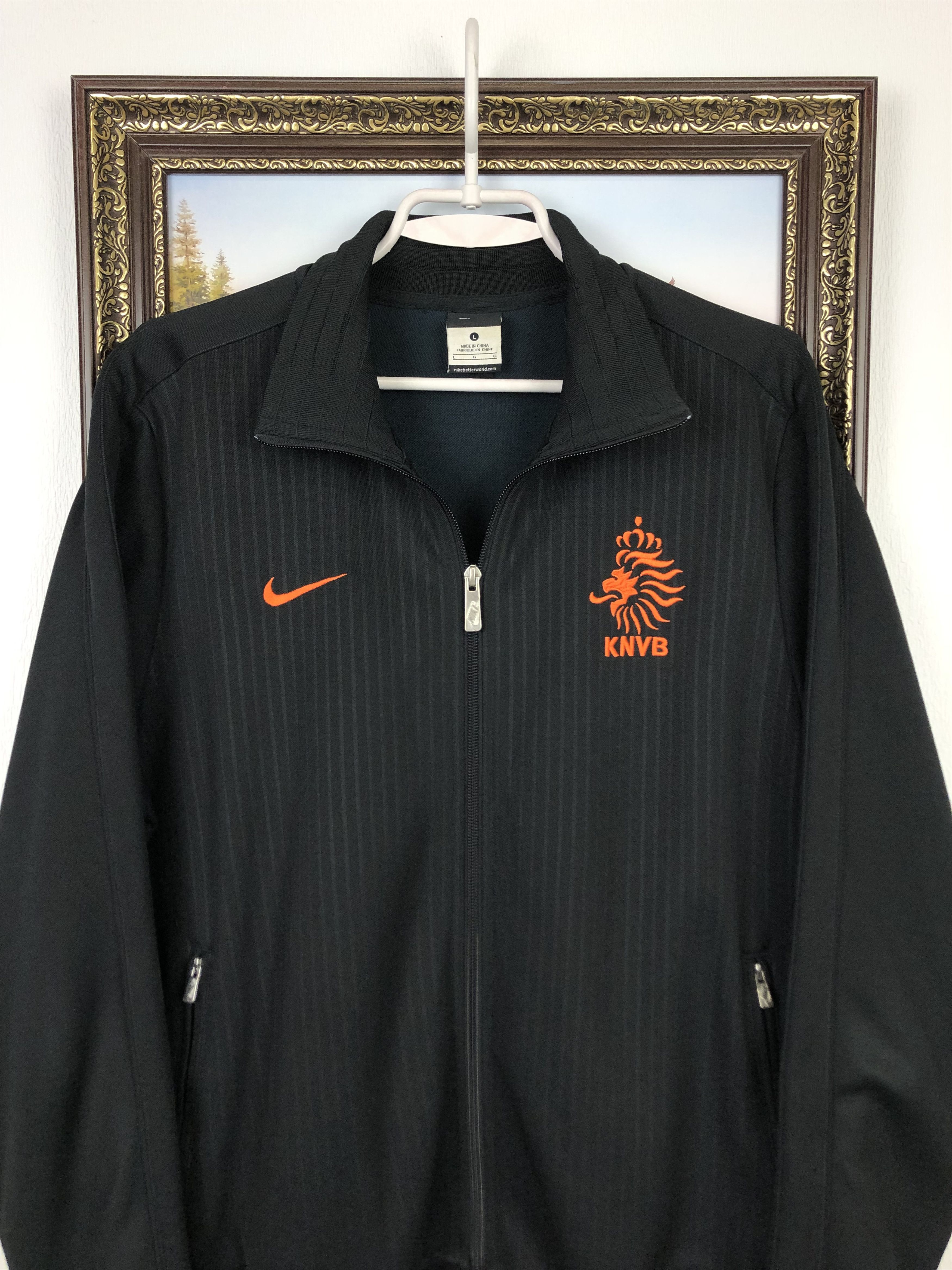 Nike Nike Netherlands Holland Football Black Jacket Soccer Track Size US L / EU 52-54 / 3 - 2 Thumbnail