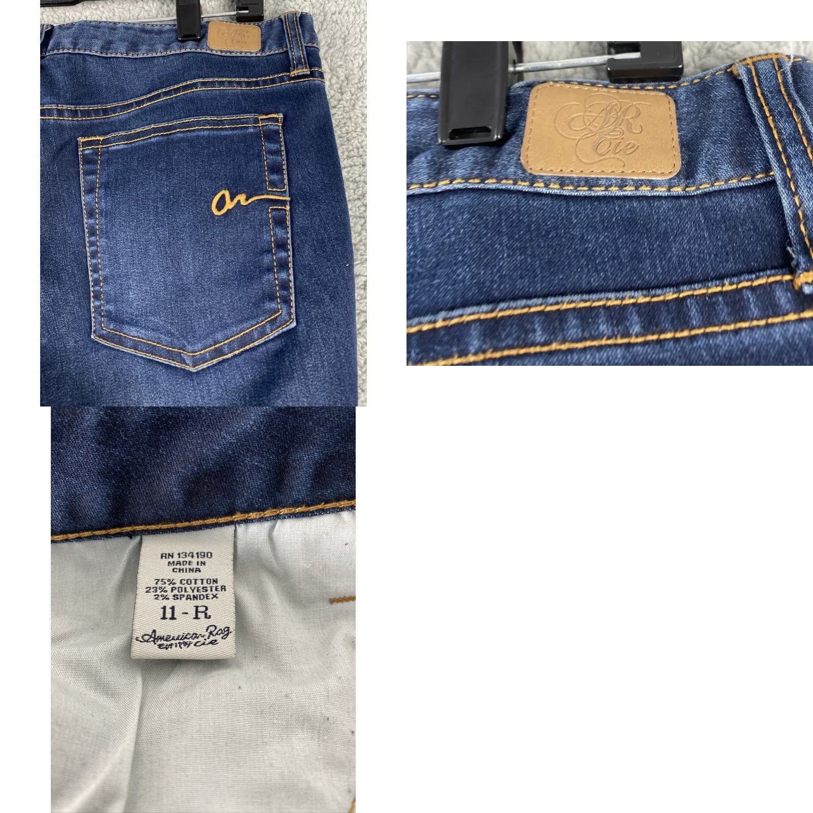 Vintage American Rag Cie Jeans Women Blue Size 11 Slim Straight Leg Wash Denim 31-41 Regular Comfort Zipper Button Size 32" / US 10 / IT 46 - 8 Thumbnail