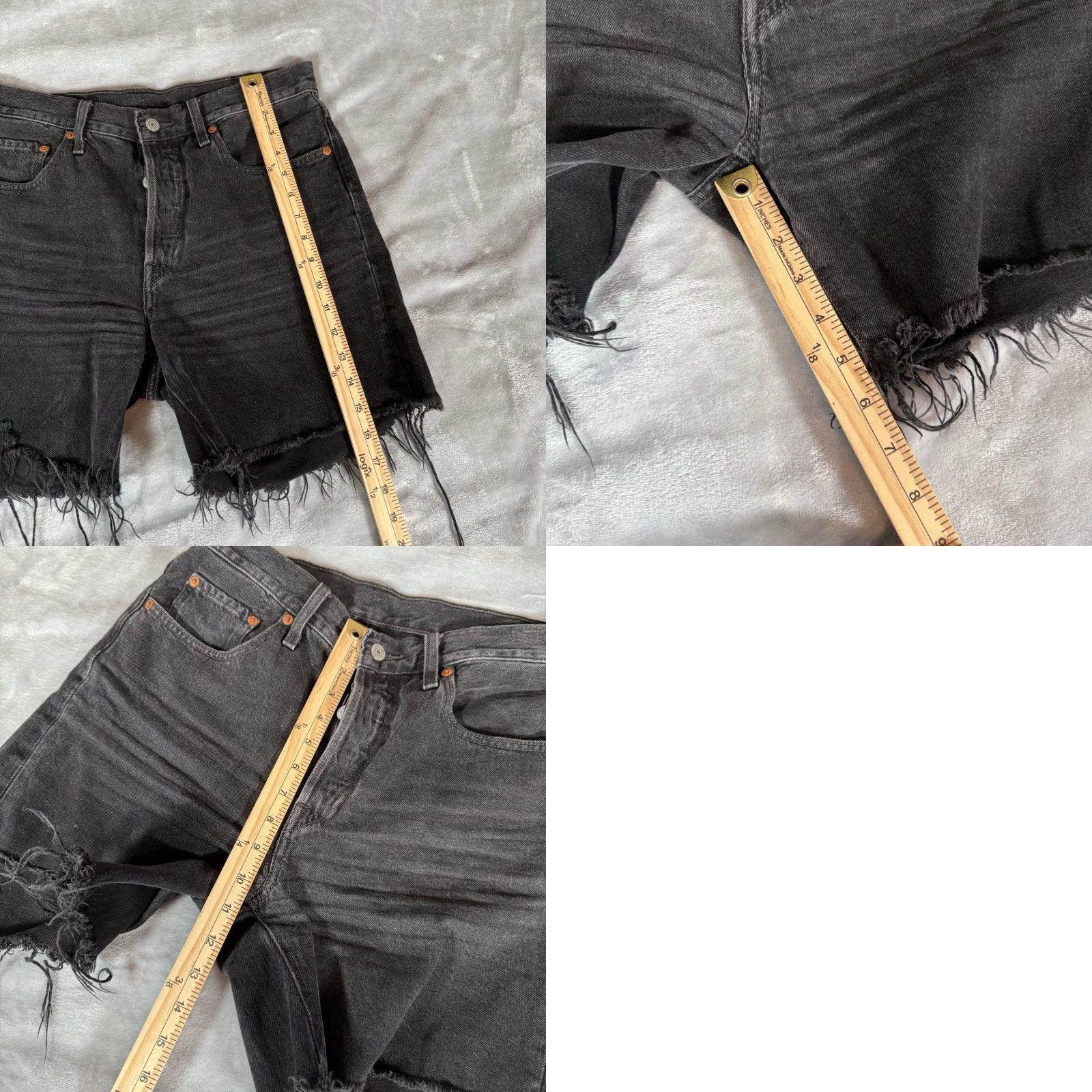 Levi's VINTAGE Levi's 501 Denim Cutoff Shorts Womens - 27 - 6" Inseam - Black - Button Fly - Hipster - Casual (Adults) Ladies Regular Fit Size 27" / US 4 / IT 40 - 8 Thumbnail