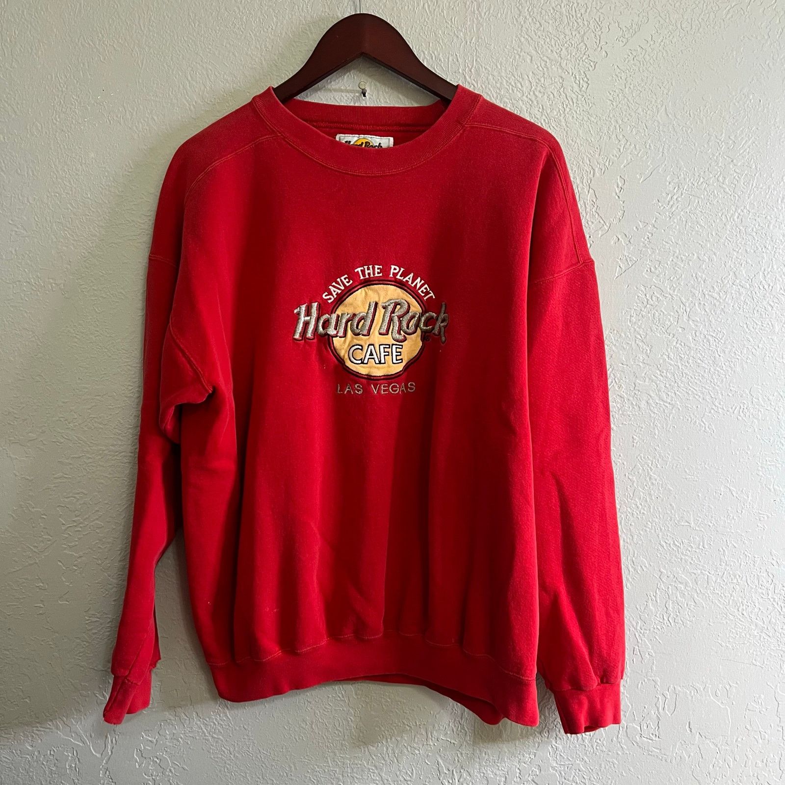 Hard Rock Cafe Vintage 90s Hard Rock Cafe Sweatshirt Mens XL Red Las Vegas Size US XL / EU 56 / 4 - 2 Thumbnail