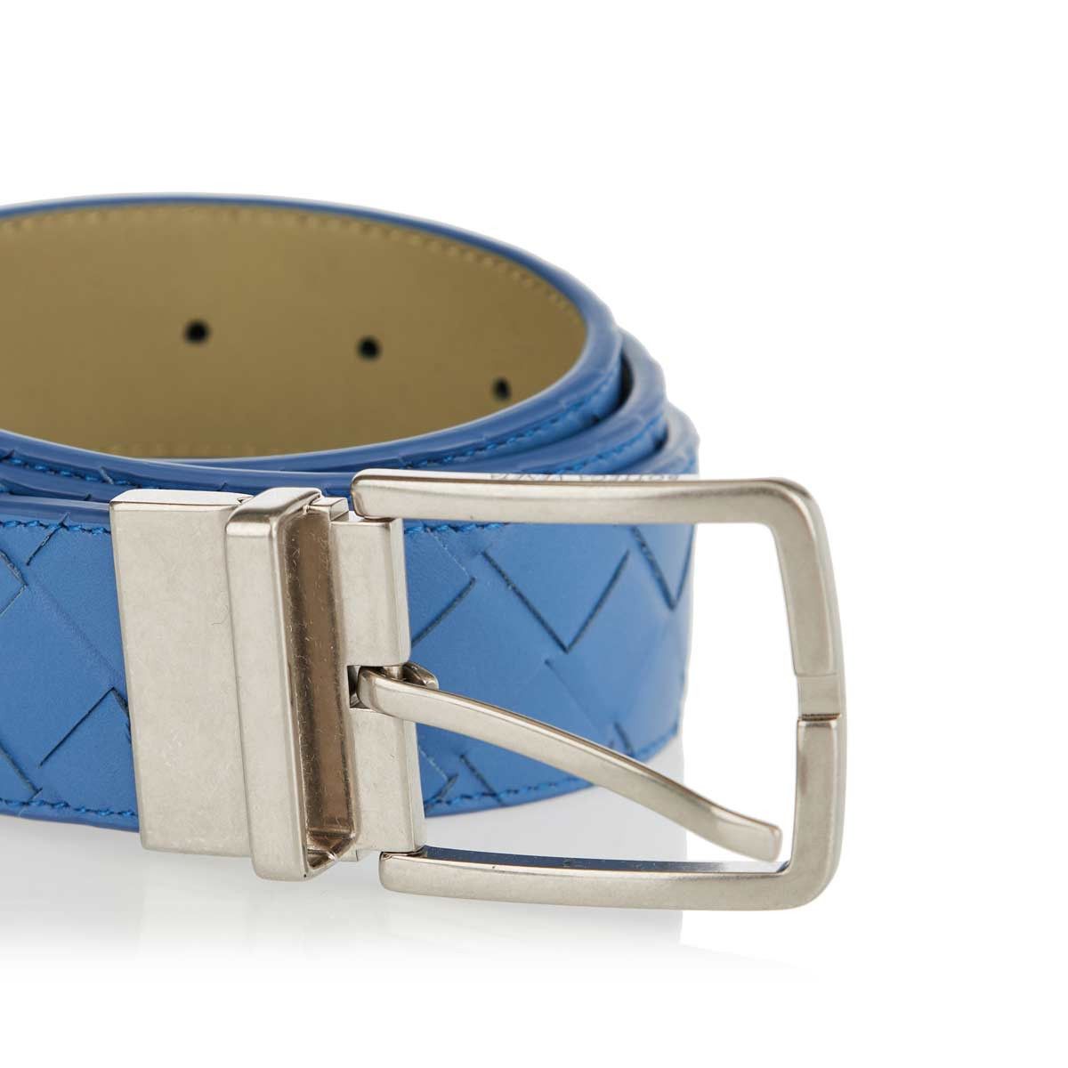 Bottega Veneta o1bcso1str0824 Size : 80 / Intrecciato Reversible Belt Blue Size 30 - 3 Thumbnail