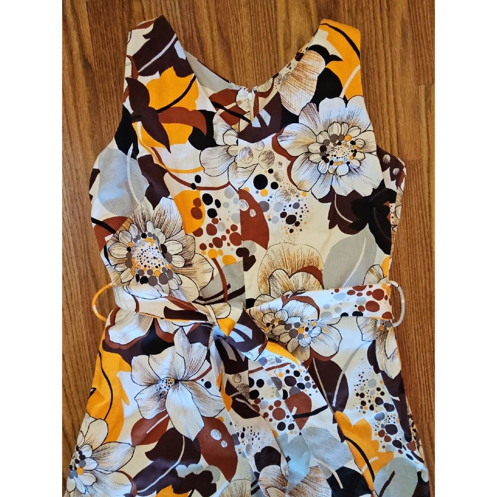 JCPenney × Vintage Vintage Polynesian Romper Floral Jumpsuit Belted Wide Leg Pa Size M / US 6-8 / IT 42-44 - 4 Thumbnail