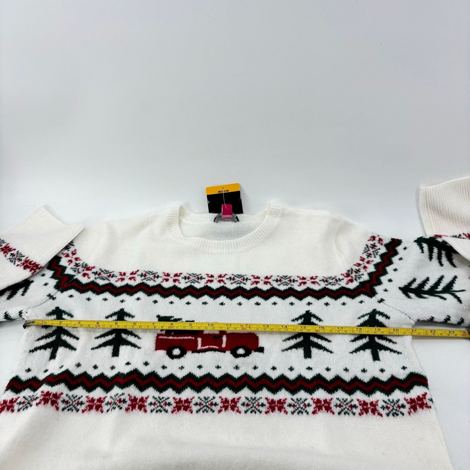 Vince Camuto Vince Camuto Womens Medium Christmas Sweater Cream Farm Size M / US 6-8 / IT 42-44 - 5 Thumbnail