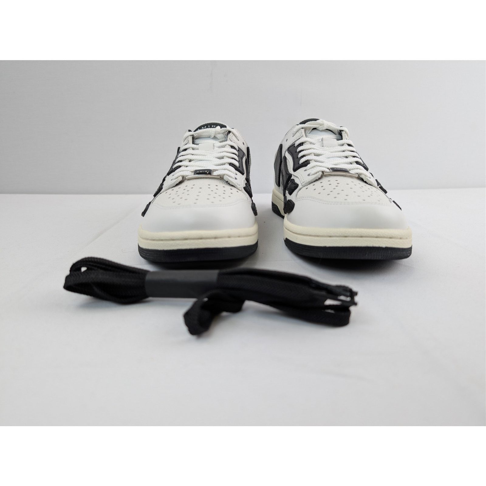 Amiri o1rshd1 Skelton Low-Top Sneakers in White/Black Size US 12 / EU 45 - 9 Thumbnail