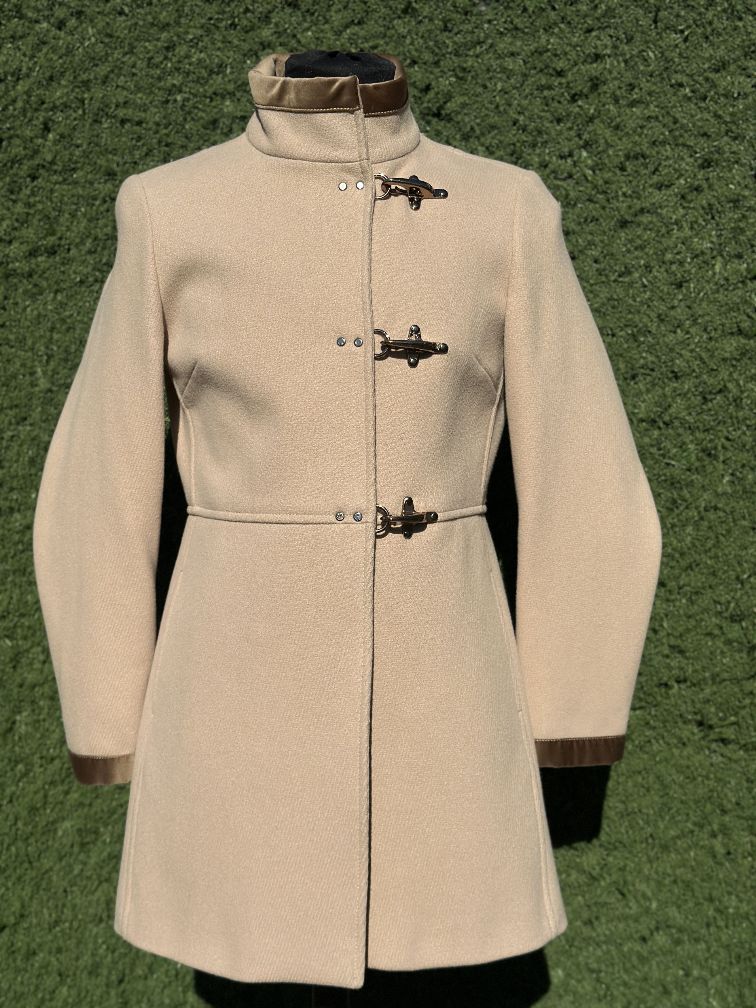 Fay Virginia Wool Coat Hook Closure Made in Italy Size M