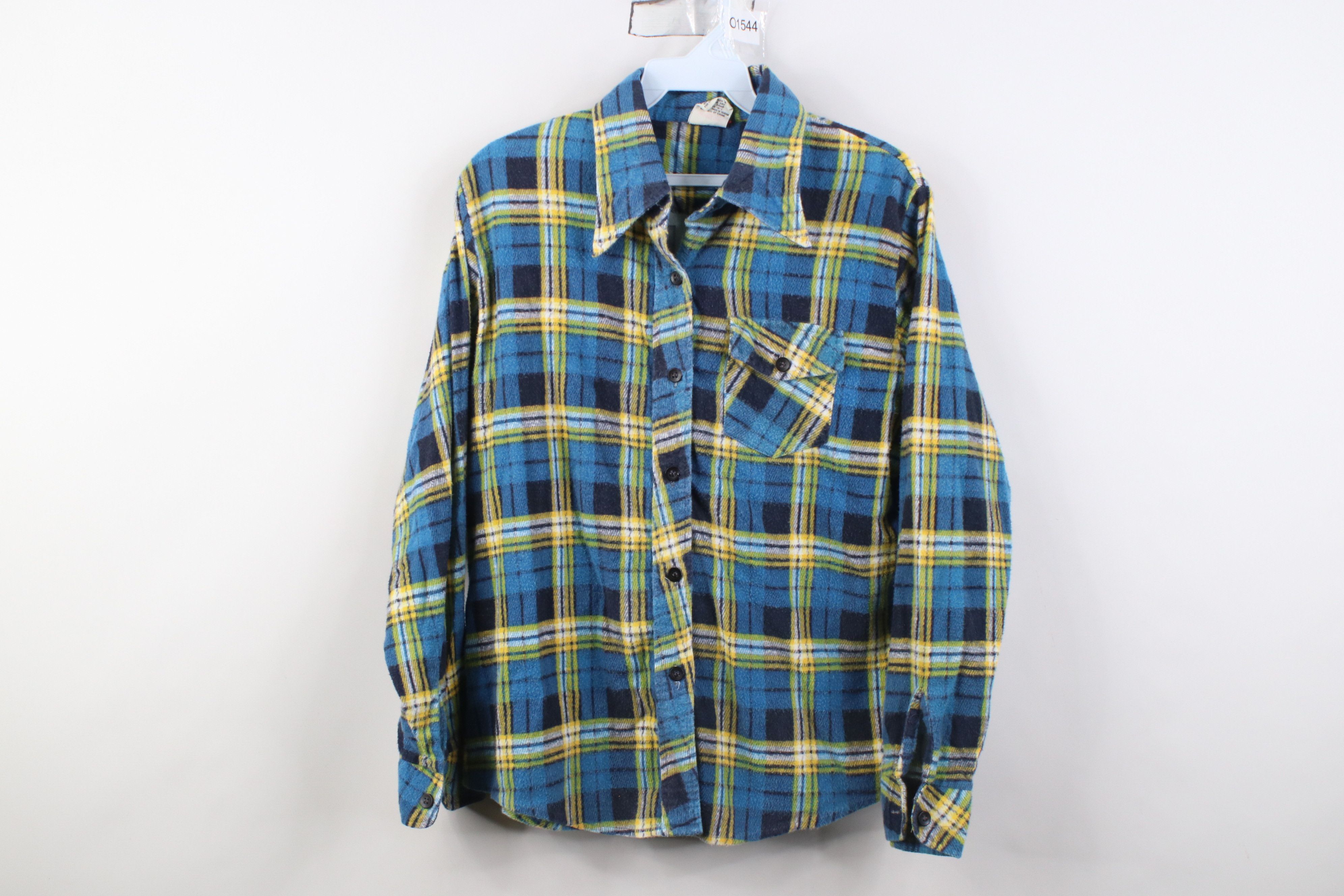 Vintage Vintage 70s Streetwear Dagger Flannel Button Shirt Plaid Size XS / US 0-2 / IT 36-38 - 1 Thumbnail
