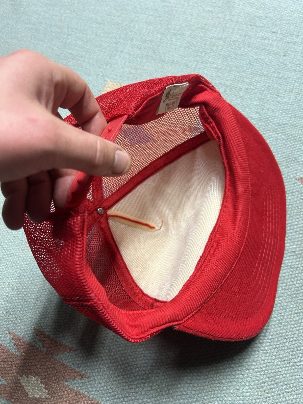 Vintage Vintage trucker hat blank crimson red SnapBack plain rope Size ONE SIZE - 7 Thumbnail