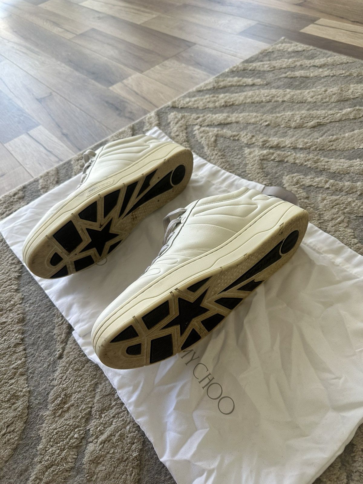 Jimmy Choo Jimmy Choo Men’s Hawaii Sneakers (White) Sz 10.5 US 43.5 EU Size US 10.5 / EU 43-44 - 6 Thumbnail