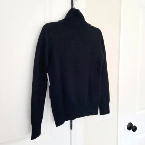 Bloomingdale's C by Bloomingdale's B&W Checkered Cashmere/Wool Turtleneck Size S / US 4 / IT 40 - 9 Thumbnail