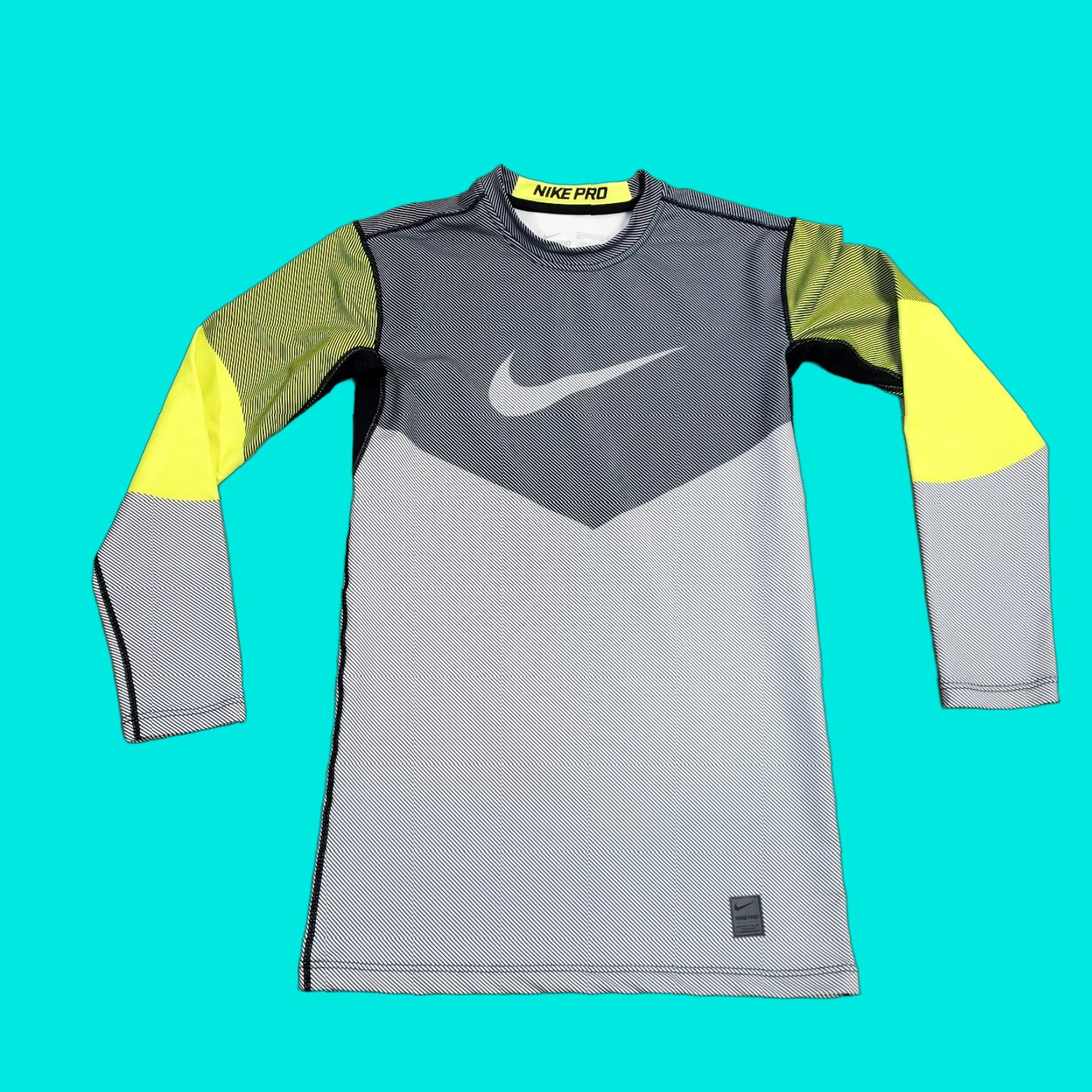 Nike Nike Pro Shirt Mens Large White Black Yellow Compression Dri Fit Logo 839105 702 Size US L / EU 52-54 / 3 - 1 Thumbnail
