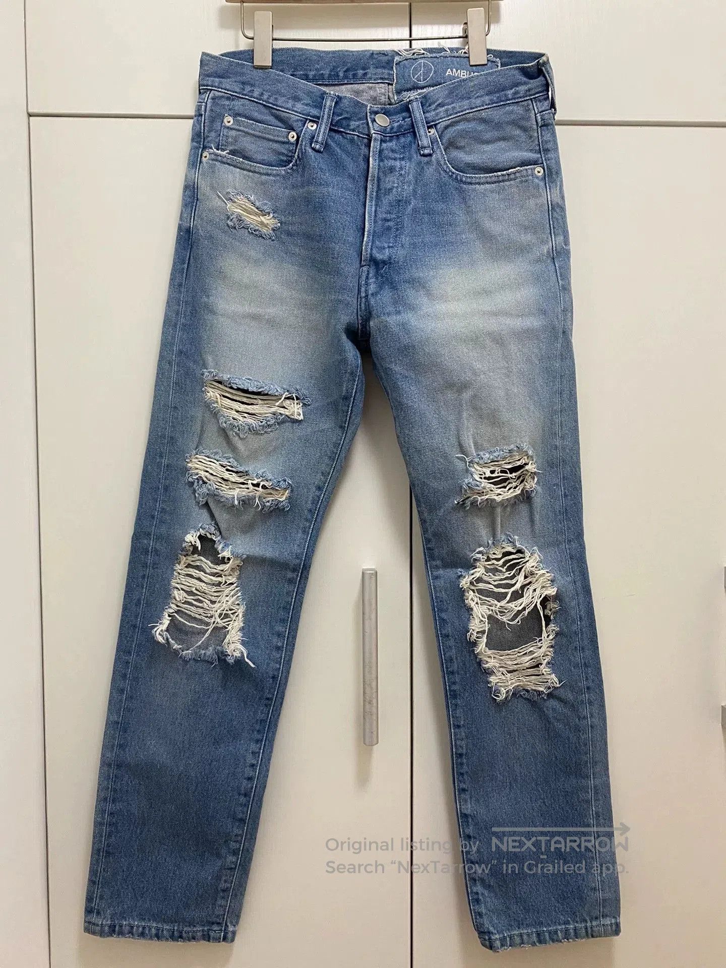 Ambush Design Ambush Washed Distressed Ripped Jeans. Size US 38 / EU 54 - 1 Thumbnail