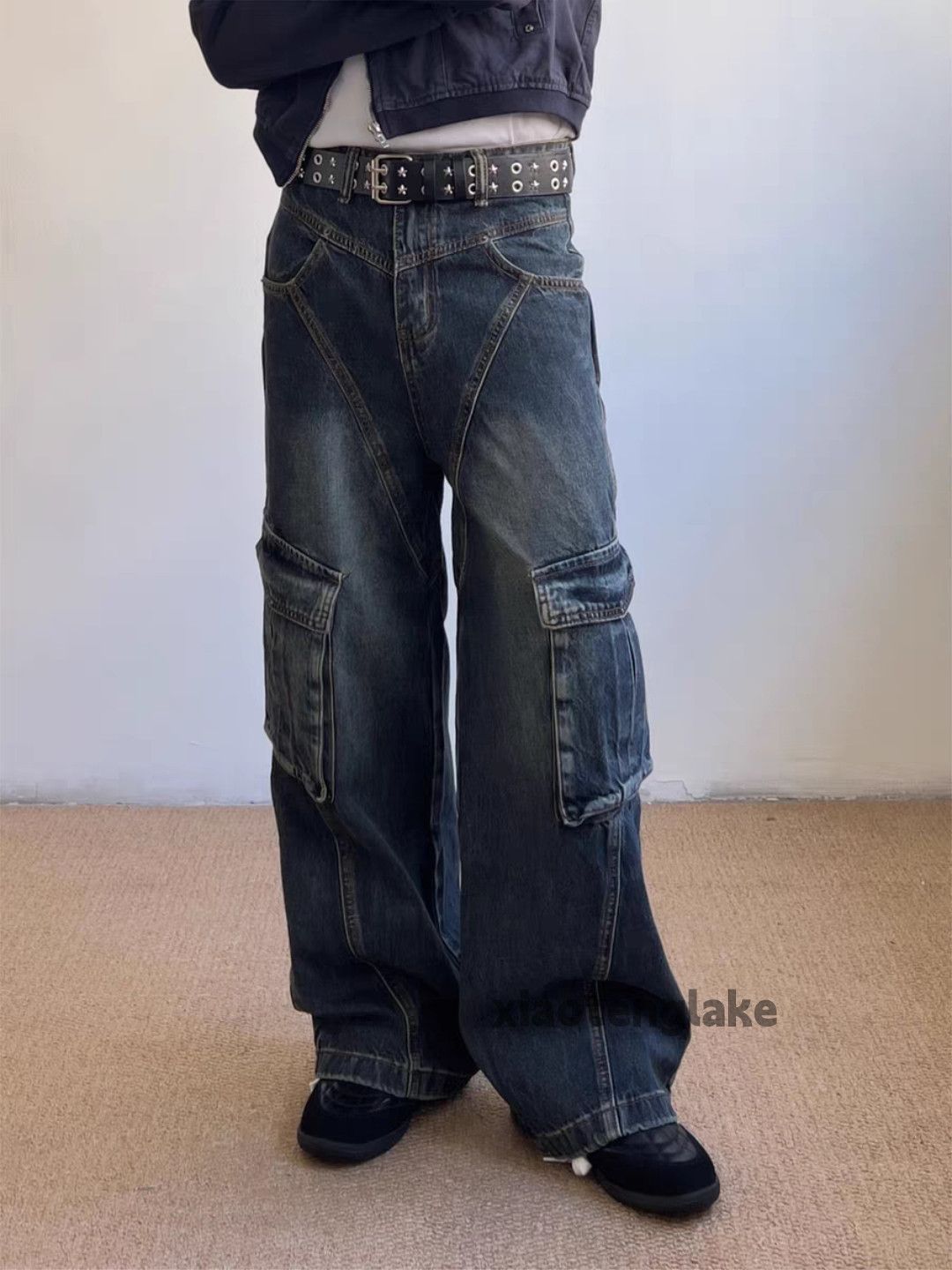 Jean Zx utility skate hiphop cargo loose baggy cargo jeans Size US 33 - 3 Thumbnail