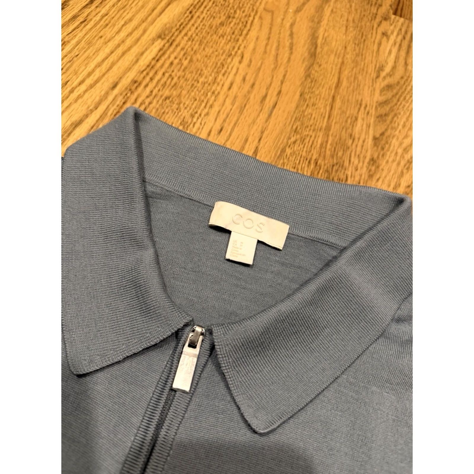 Cos COS Merino Wool Polo 1/4 Zip Shirt Men’s Medium Blue Pullover Size US M / EU 48-50 / 2 - 7 Thumbnail
