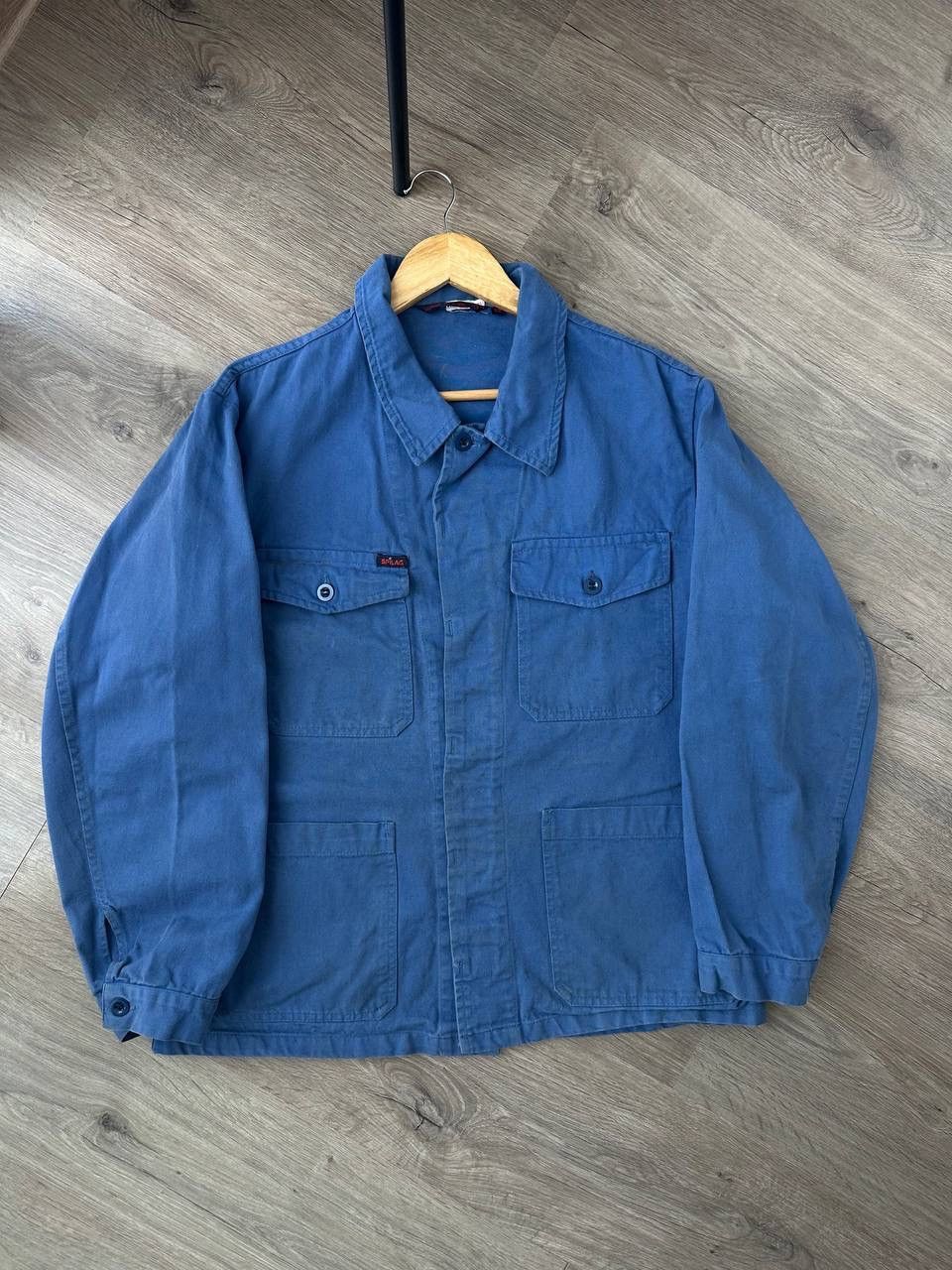 Japanese Brand × Vintage Vintage Japanese Blue Workwear 90’s Spilag Faded Shirt Size US L / EU 52-54 / 3 - 3 Thumbnail