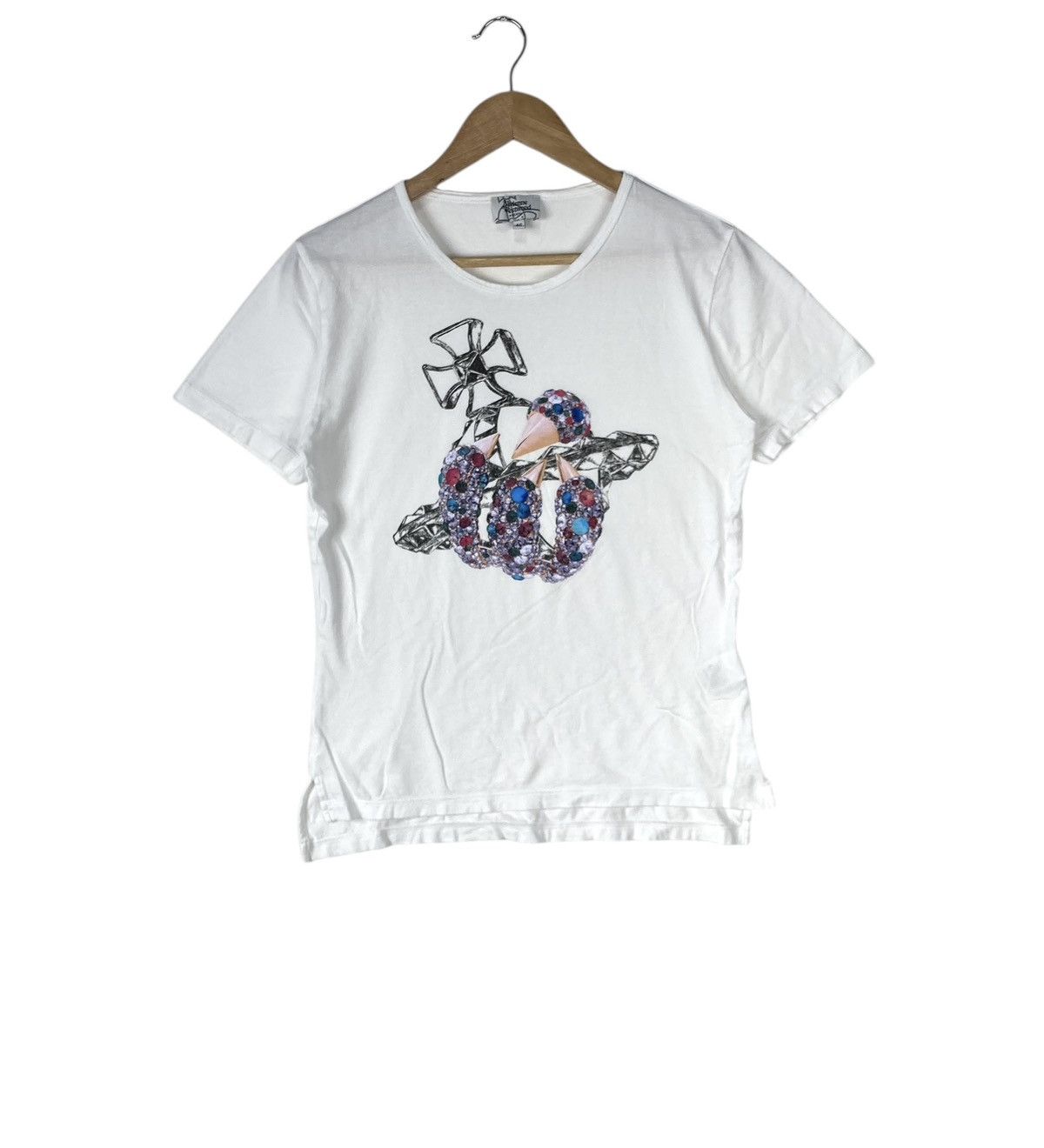 Vivienne Westwood Vivienne Westwood Man Diamond Cross Logo T-Shirt Size 46 Size US M / EU 48-50 / 2 - 1 Thumbnail