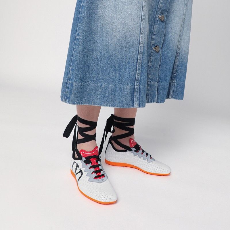 Valentino Garavani White Perforated Nappa Leather Chromathon