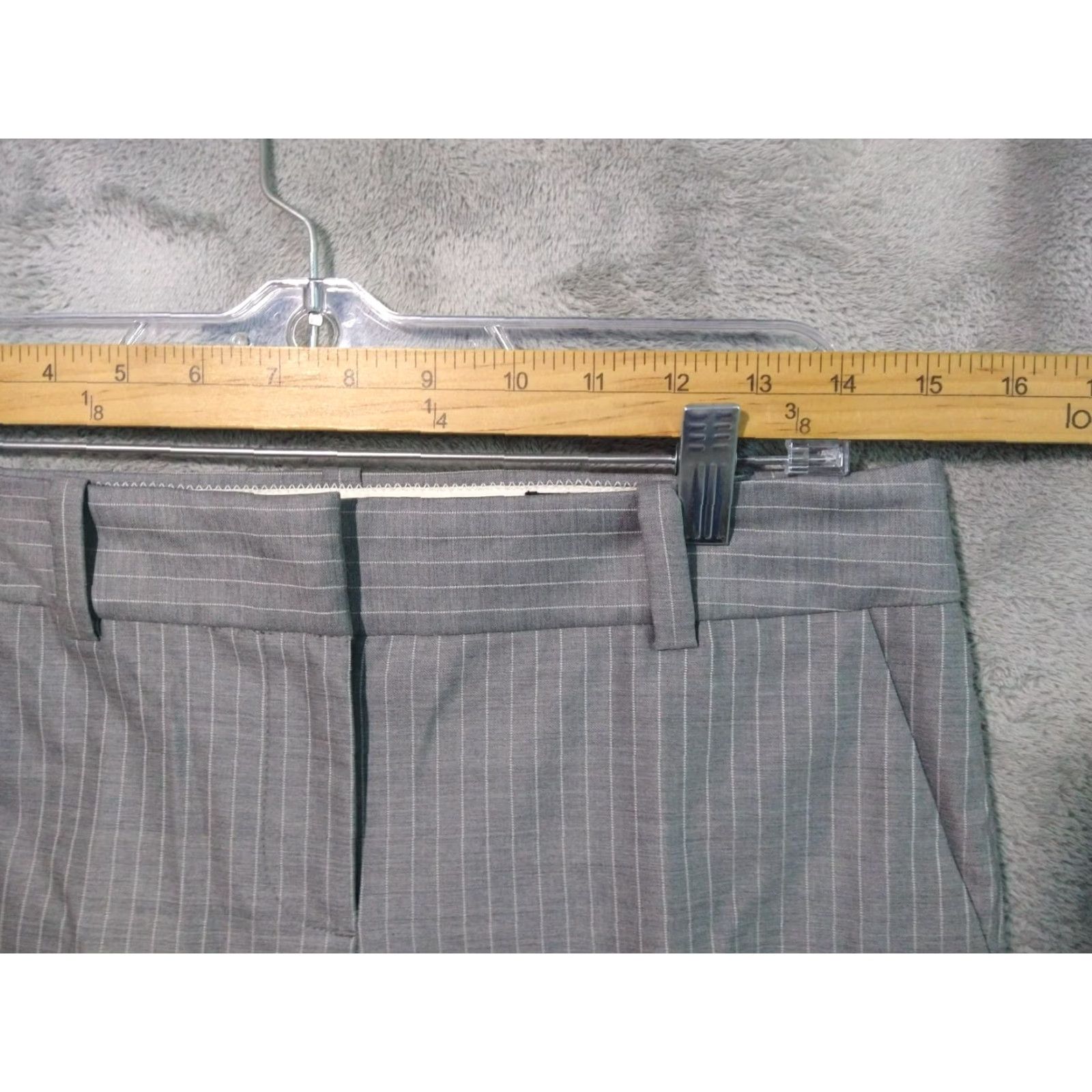 J.Crew J.CREW Dress Pants Womens 2 Gray Striped Wool Trouser Low Rise Straight Pockets City Preppy 90s? Size 26" / US 2 / IT 38 - 3 Thumbnail