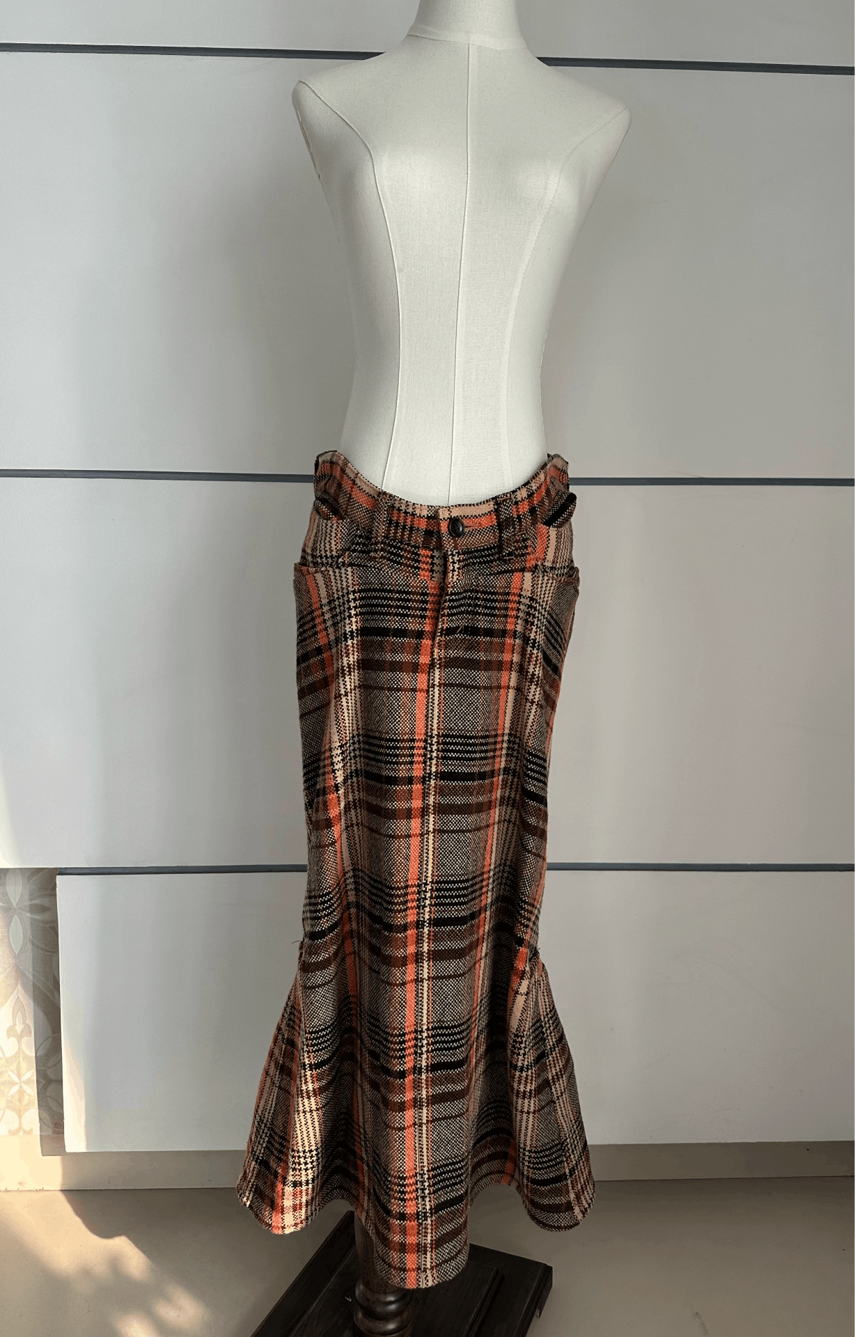 Junya Watanabe JUNYA WATANABE 04AW Checkered Fish Tail Dress| Size 26" / US 2 / IT 38 - 2 Thumbnail