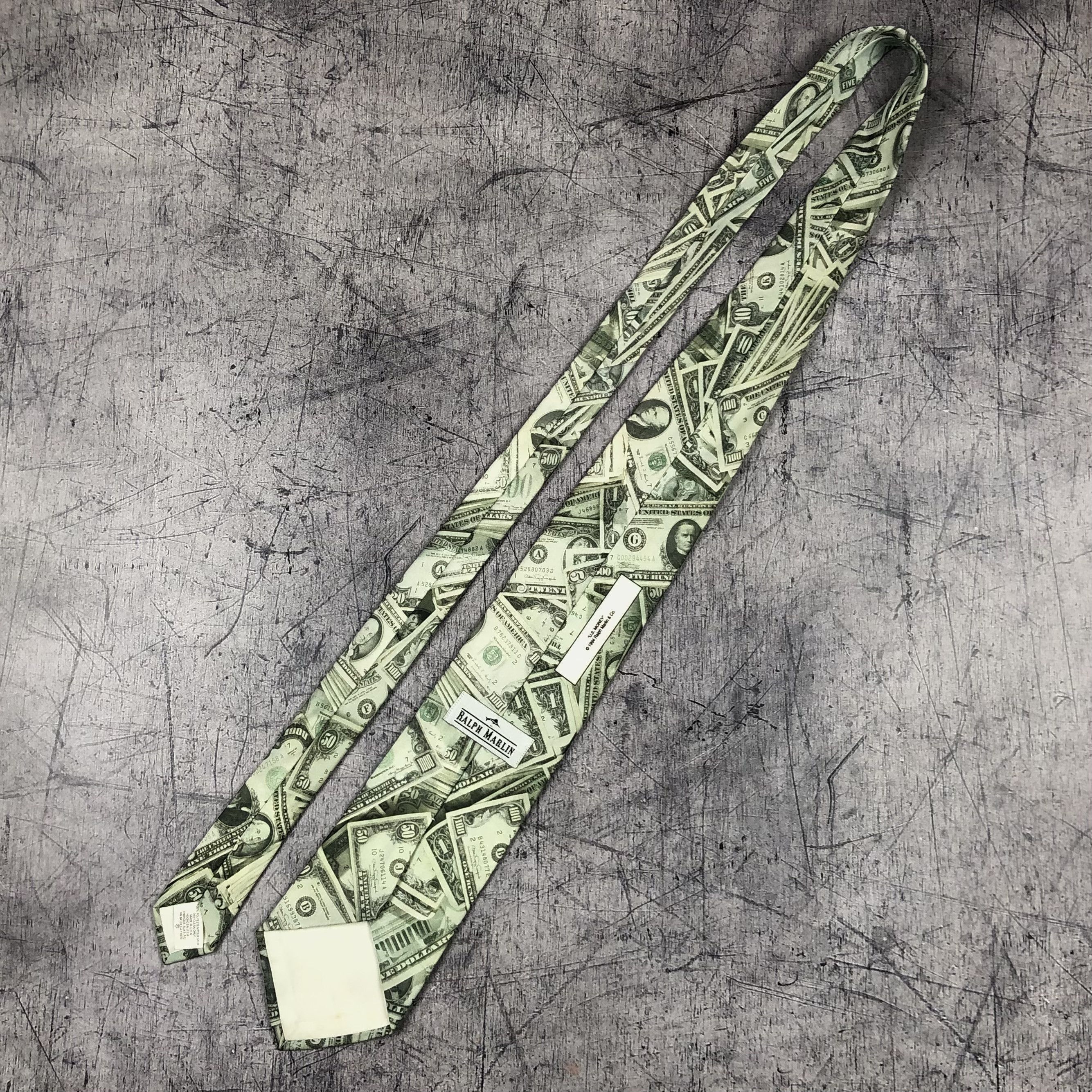 Ralph Marlin Vintage 1994 Ralph Marlin Dirty Dollars Tie Size ONE SIZE - 3 Thumbnail