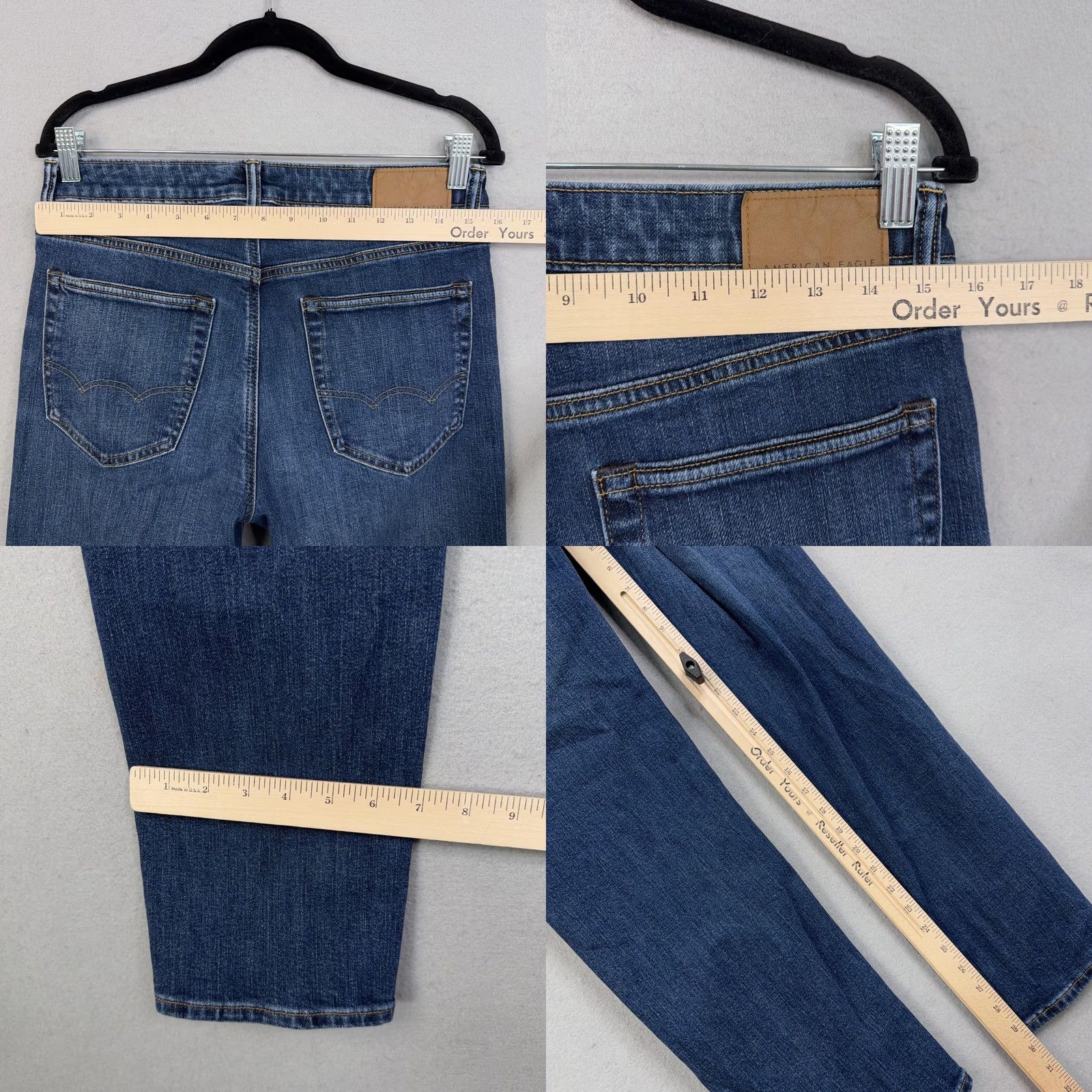 American Eagle Outfitters American Eagle Outfitters Jeans Mens Slim Straight AirFlex Blue Med Wash 30x30 inseam 30” Denim Cotton Poly Stretch Logo Size US 30 / EU 46 - 8 Thumbnail