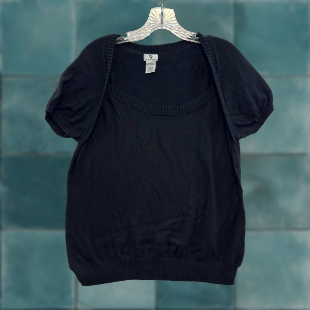 Vintage VINTAGE Worthington Industries Y2K Top XL Black Knit Cap Puff Sleeve Boho Fairy Grunge Whimsigoth Shirt Mens Size XL / US 12-14 / IT 48-50 - 1 Thumbnail