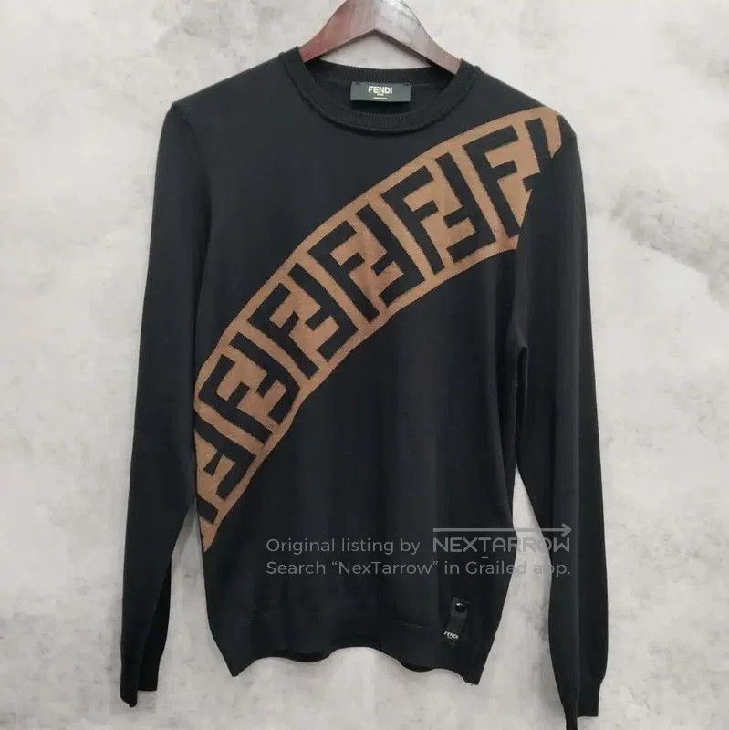 Fendi Fendi Black Wool Long Sleeve Knit Sweater . Size US M / EU 48-50 / 2 - 1 Thumbnail
