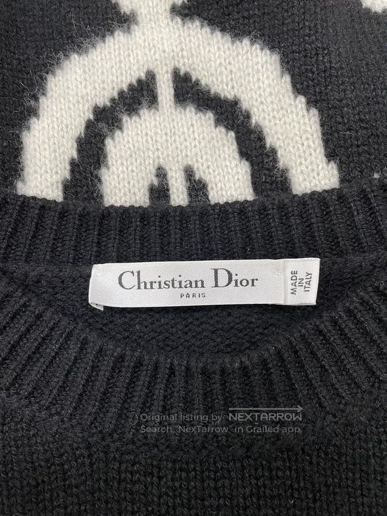 Dior Dior Black and white printed cashmere sweater long sleeves Size XS / US 0-2 / IT 36-38 - 4 Thumbnail
