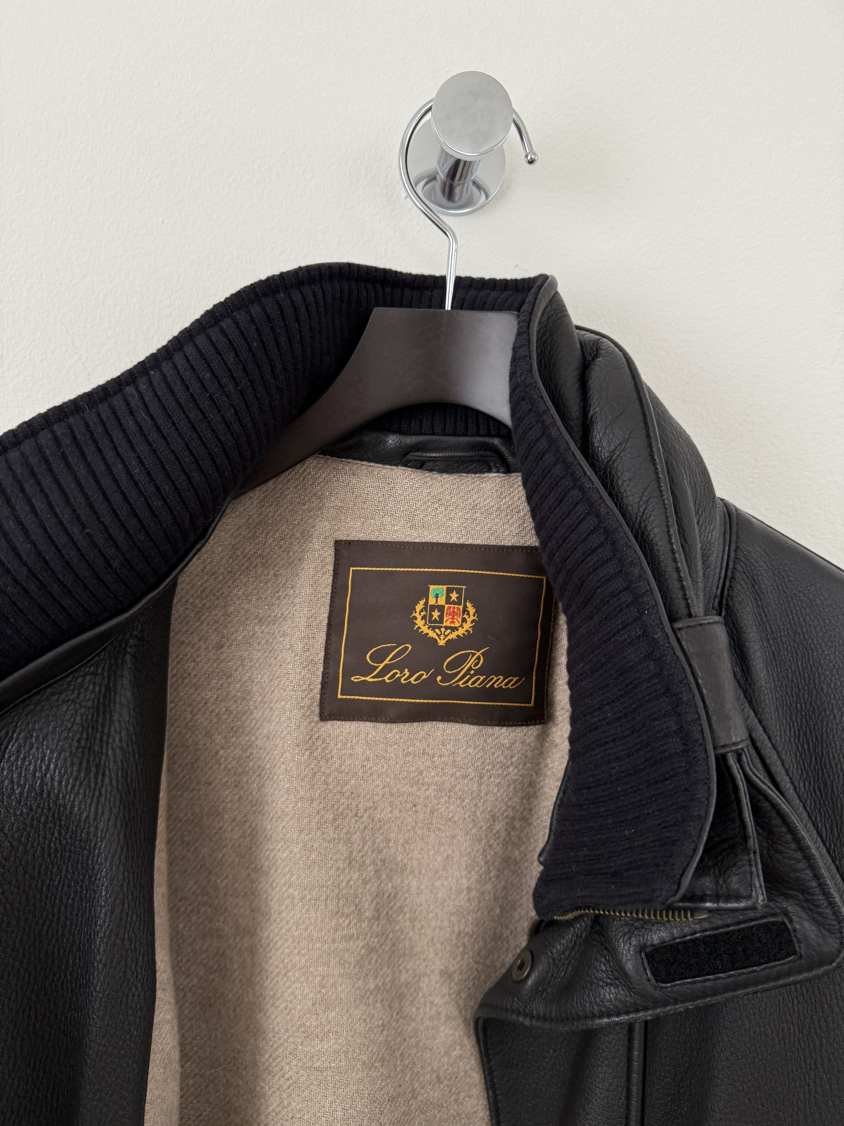 Loro Piana Leather Cashmere Lined Jacket Size US XXL / EU 58 / 5 - 12 Thumbnail