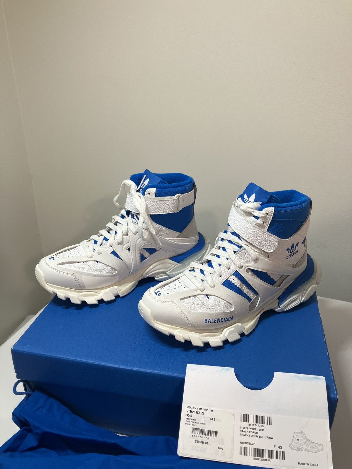 Adidas × Balenciaga Track Hike Sneakers in White/Blue - New Size US 10 / EU 43 - 3 Thumbnail