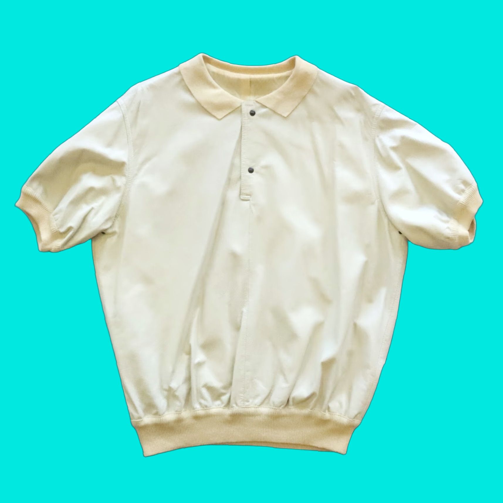 Bally VINTAGE Bally Of Switzerland Leather Shirt Made in Italy - Size M - Ivory - Polo - Men Size US M / EU 48-50 / 2 - 1 Thumbnail