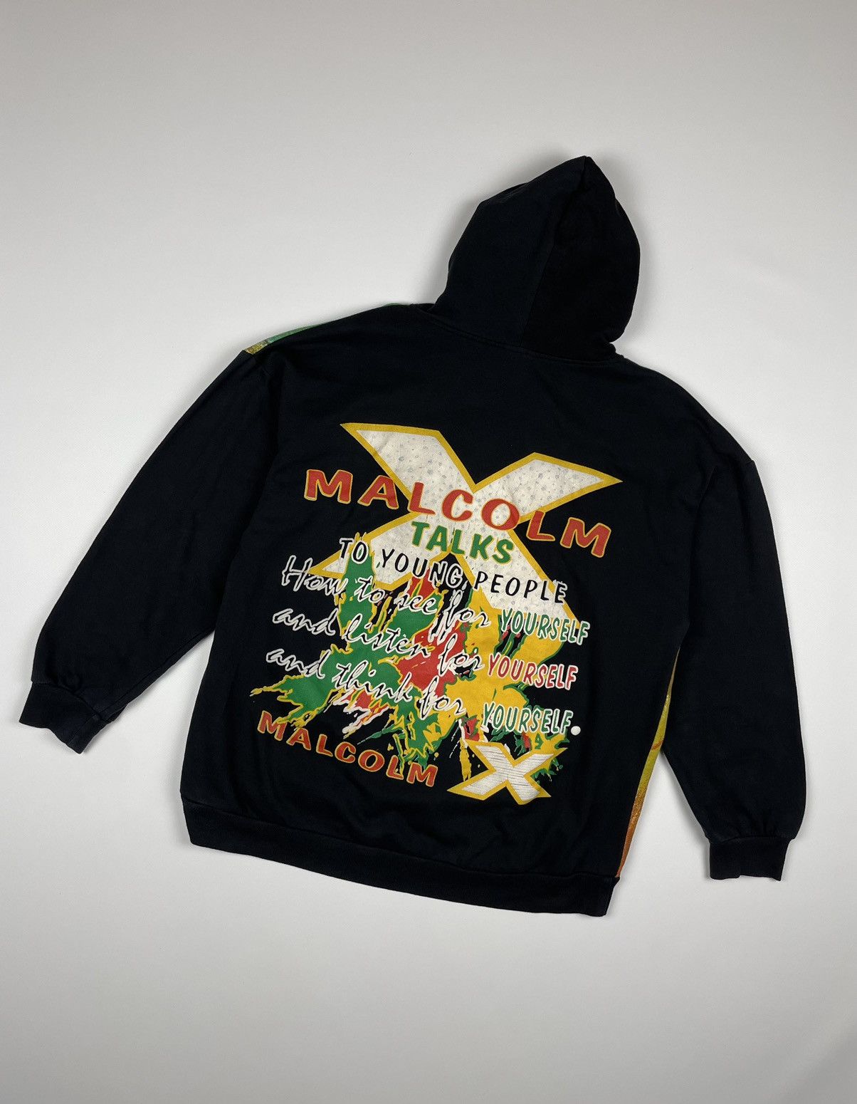 Vintage Malcolm X Vintage 90s oversized Hoodie USA talks Size US M / EU 48-50 / 2 - 3 Thumbnail