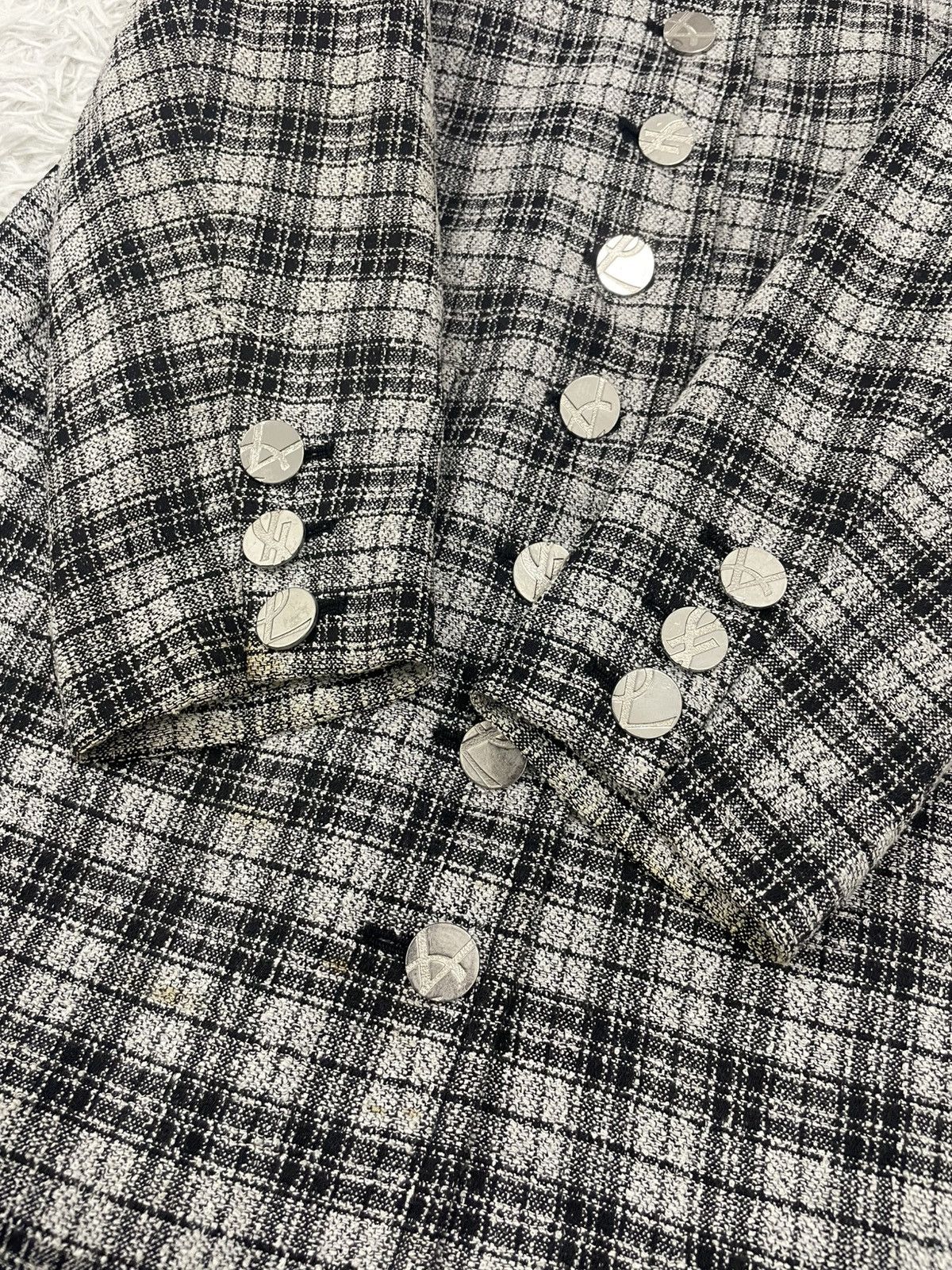 Yves Saint Laurent Checkered YSL Yves Saint Laurent Jacket Made in Japan Size XS / US 0-2 / IT 36-38 - 6 Thumbnail