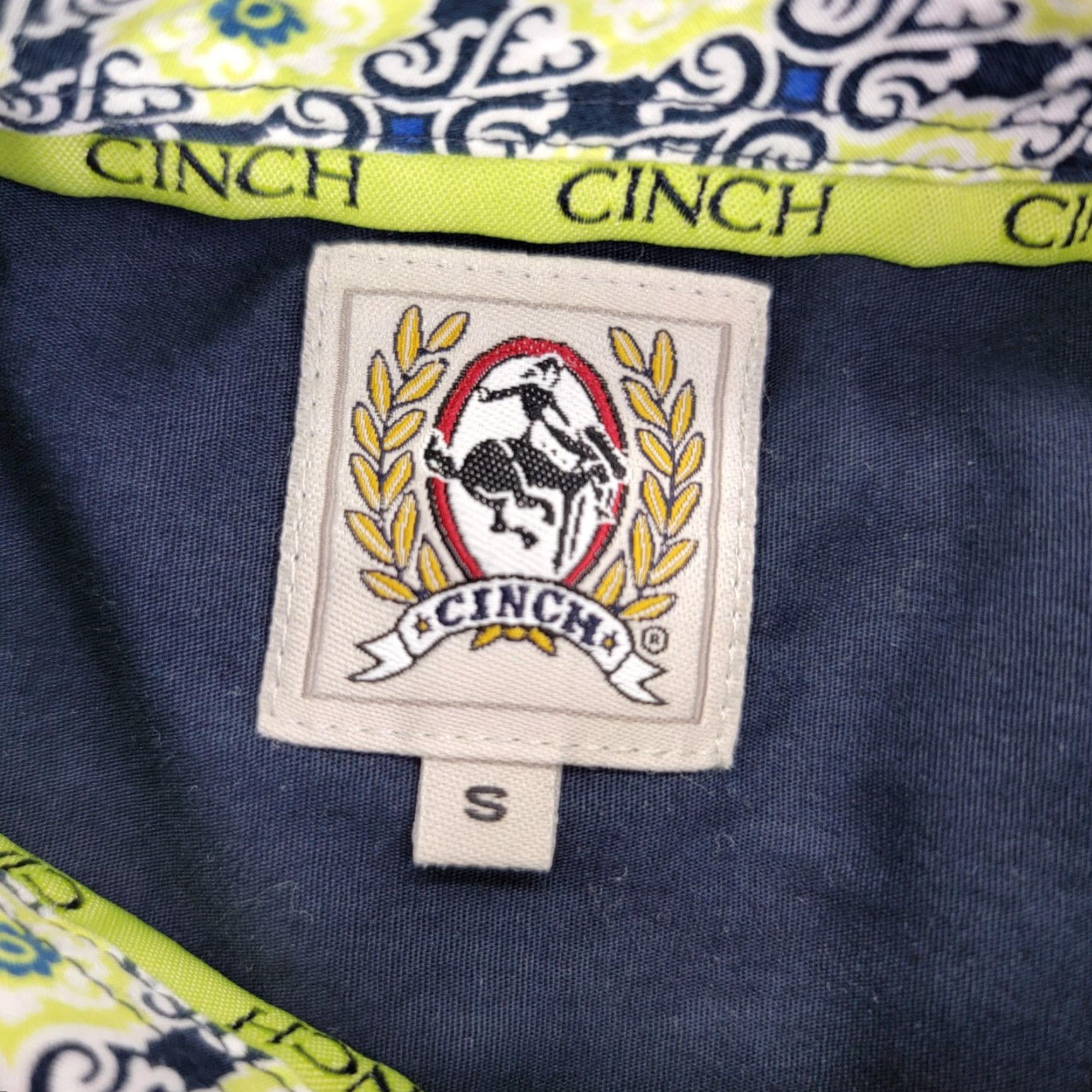 Vintage Cinch Shirt Mens Small Blue Long Sleeve Button-Down Contrast Trim Cotton Western Size US S / EU 44-46 / 1 - 2 Thumbnail