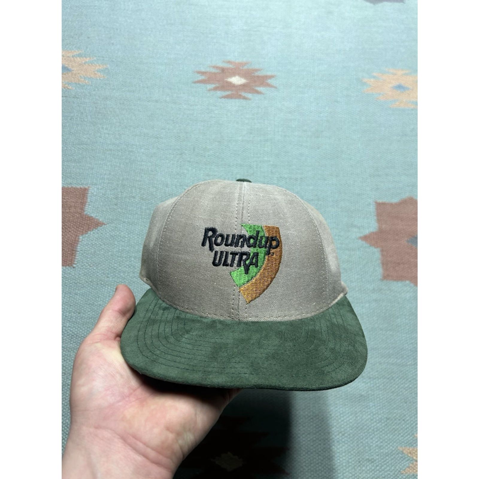 Vintage VINTAGE StrapBack Hat Cap USA Adjustable Green Tan Men Adjustable Strapback USA Hat Size ONE SIZE - 2 Thumbnail