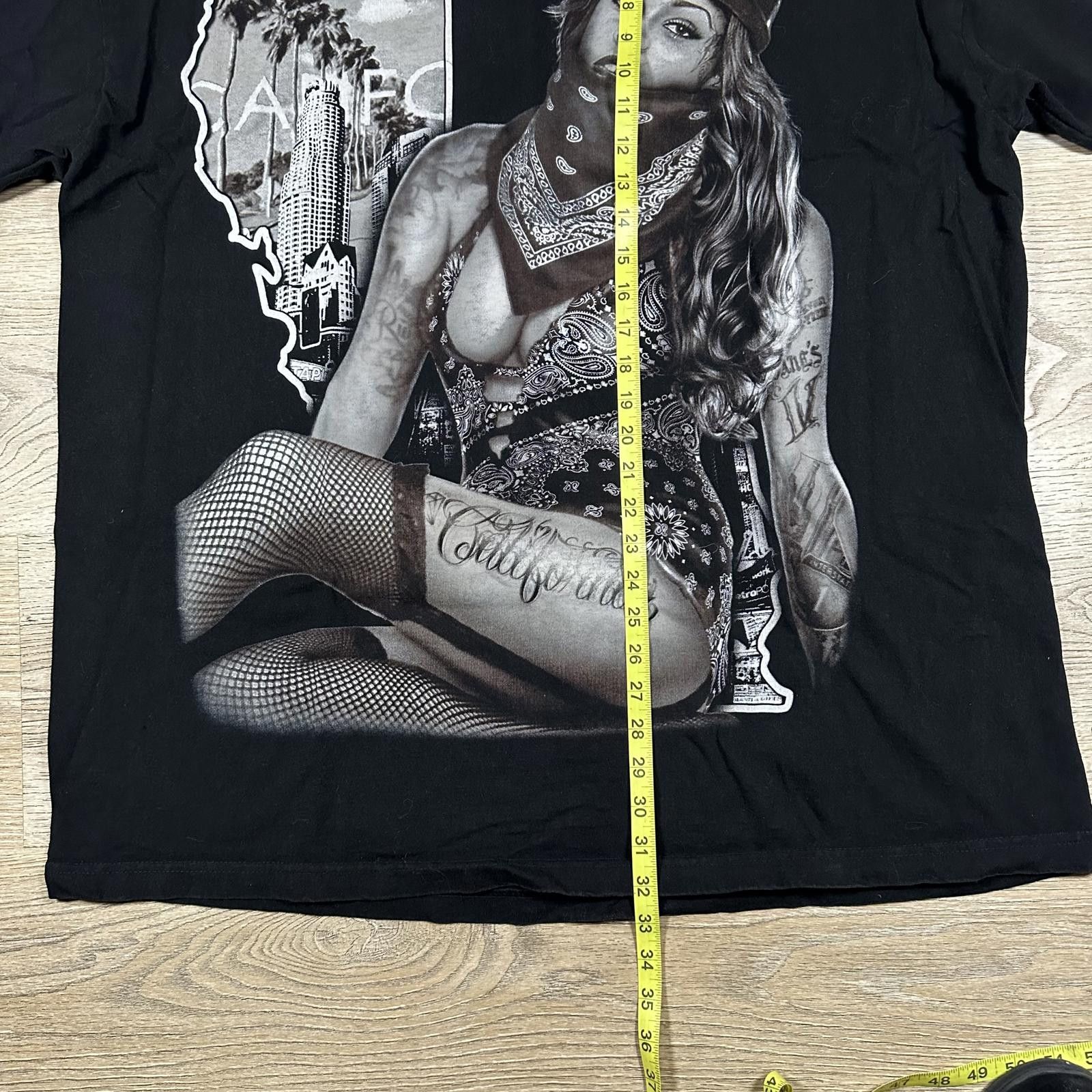 Other Pro Tag T-shirt Black Graphic Print Fishnet Tattoo Cali Girl Size US XXL / EU 58 / 5 - 8 Thumbnail