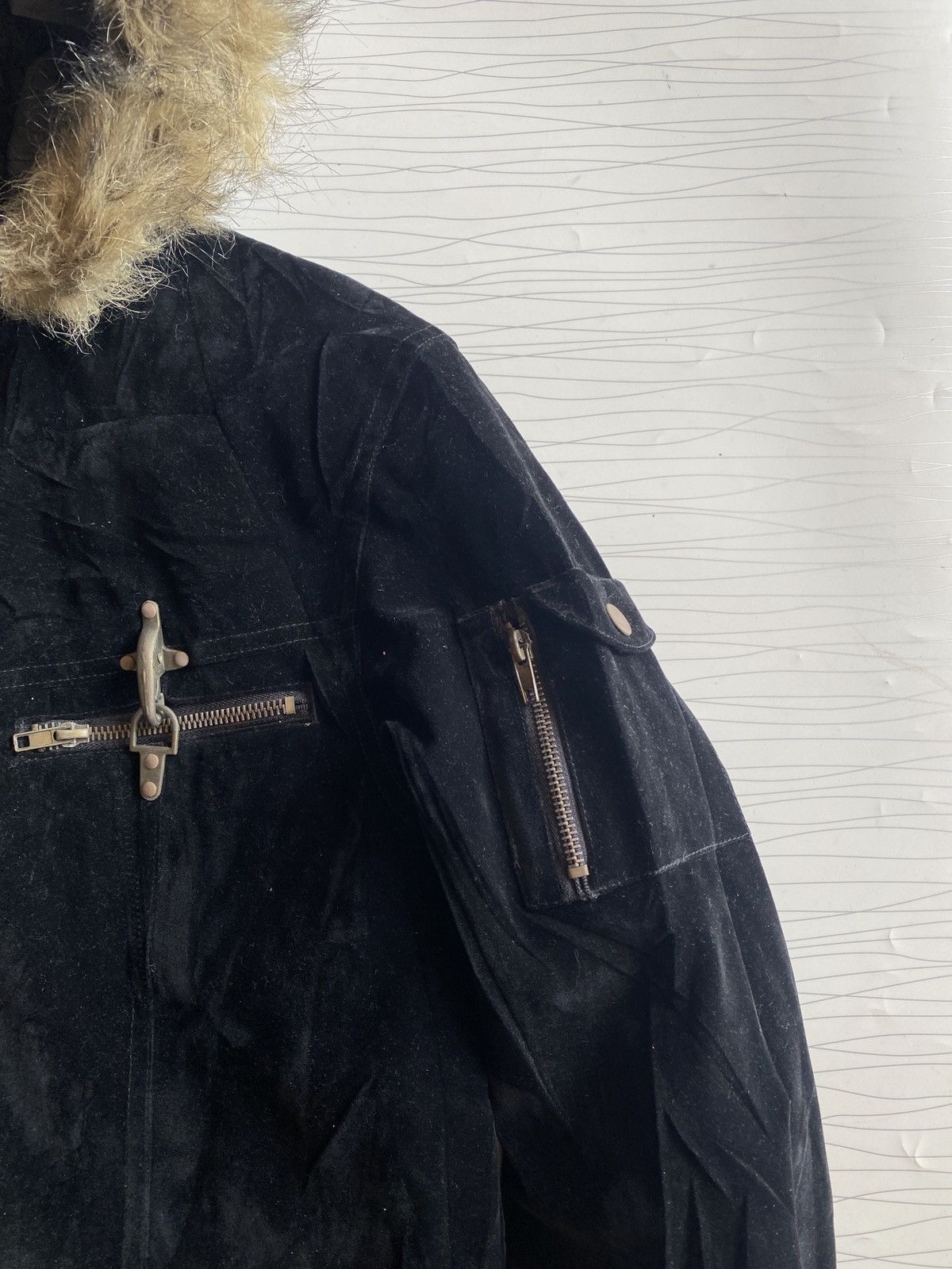 20471120 Vintage Fur Hood Parka Black Jacket - Quilted Lining Size US M / EU 48-50 / 2 - 3 Thumbnail