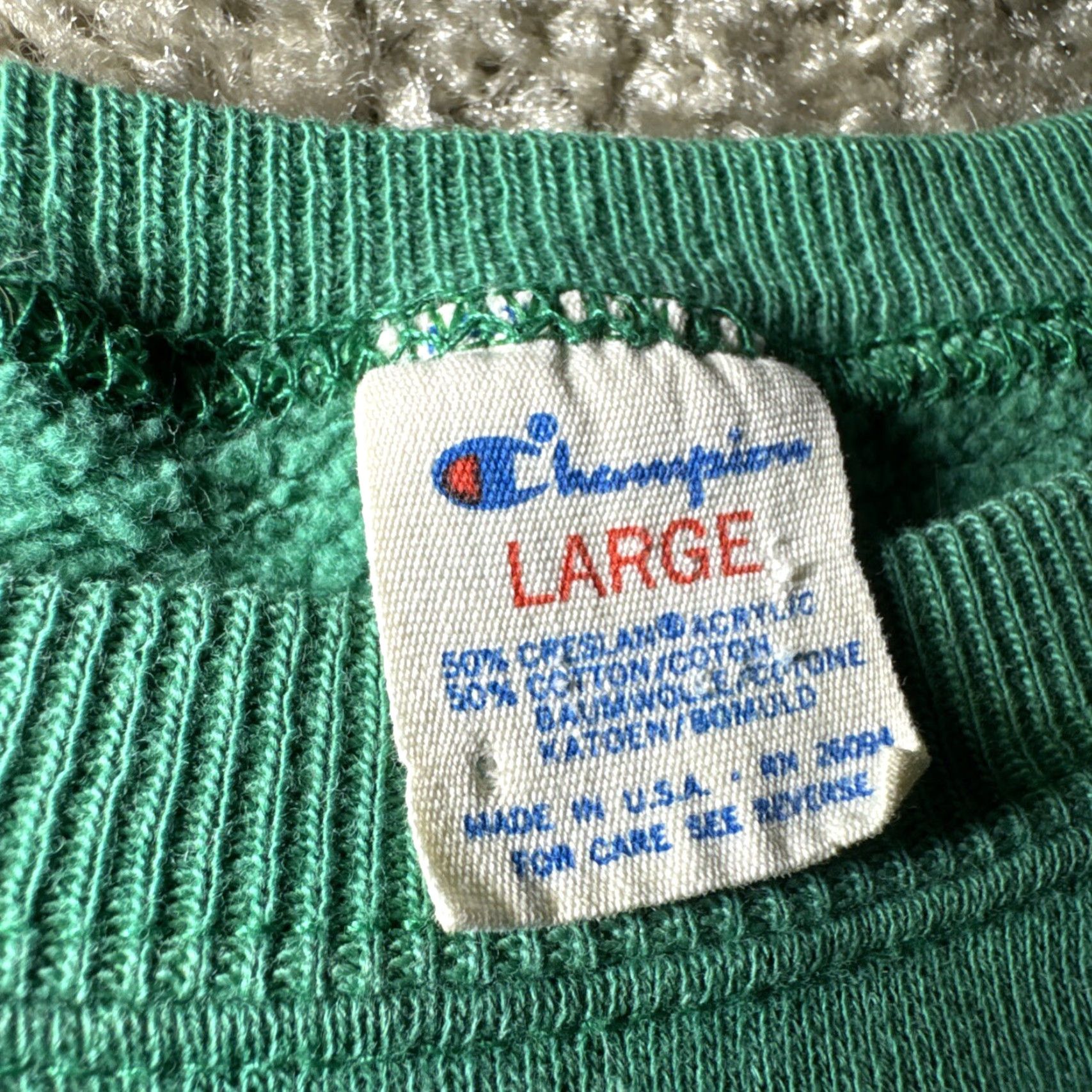 Champion VINTAGE Hartford Whalers Champion Crewneck Sweatshirt NHL Defunct Large Unisex Adults L Green Pullover Mens Size US L / EU 52-54 / 3 - 5 Thumbnail