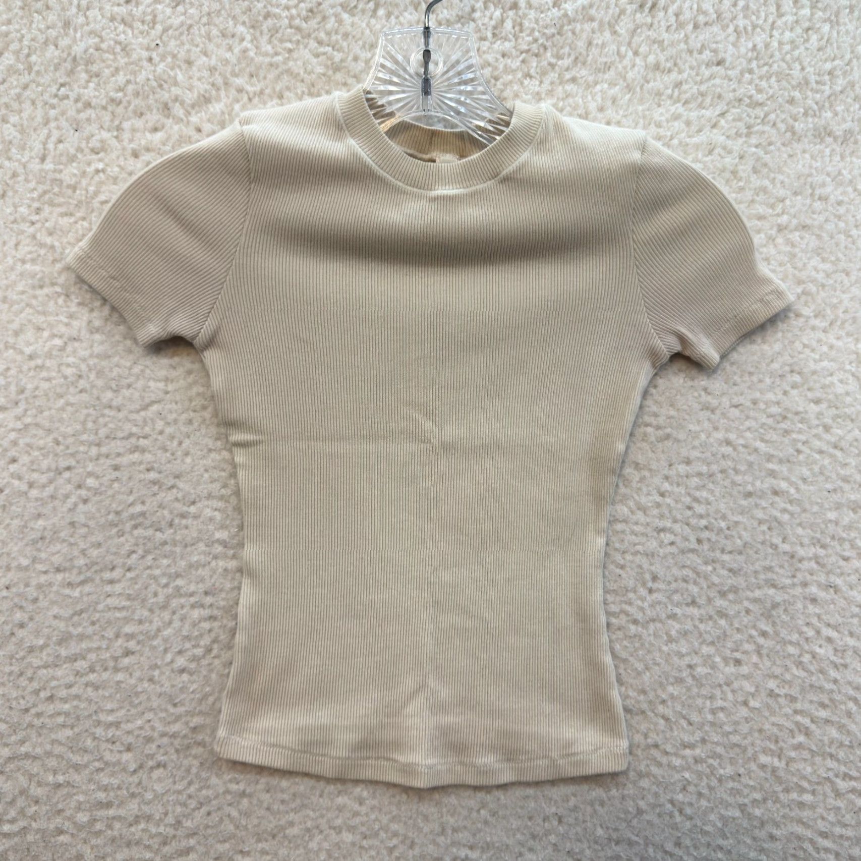 SKIMS VINTAGE SKIMS Cotton Rib T-Shirt Beige XS XS Size XS / US 0-2 / IT 36-38 - 2 Thumbnail
