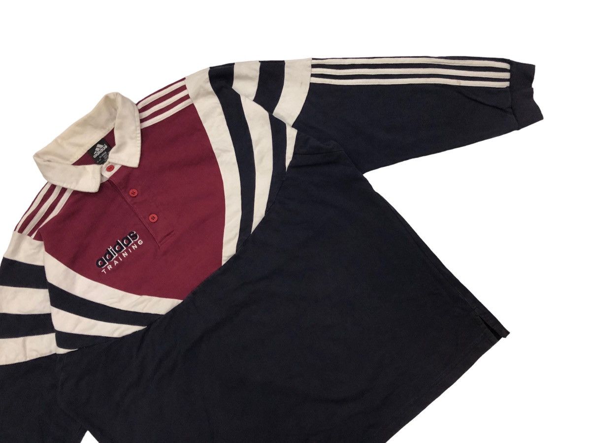 Adidas × Vintage DOPE 🔥 90s ADIDAS TRAINING RUGBY SHIRT TRICOLOUR RARE STRIPE Size US XL / EU 56 / 4 - 4 Thumbnail