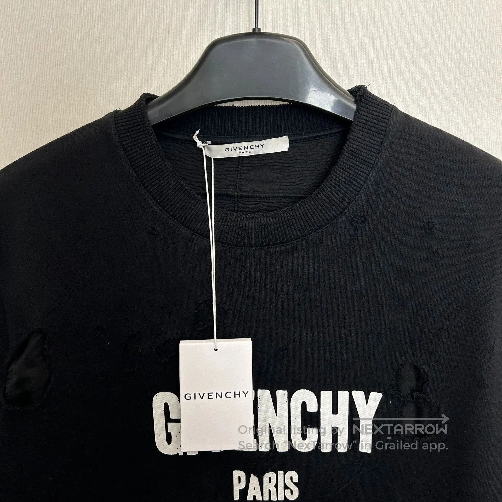 Givenchy givenchy distressed oversized sweatshirt in black. Size US L / EU 52-54 / 3 - 2 Thumbnail