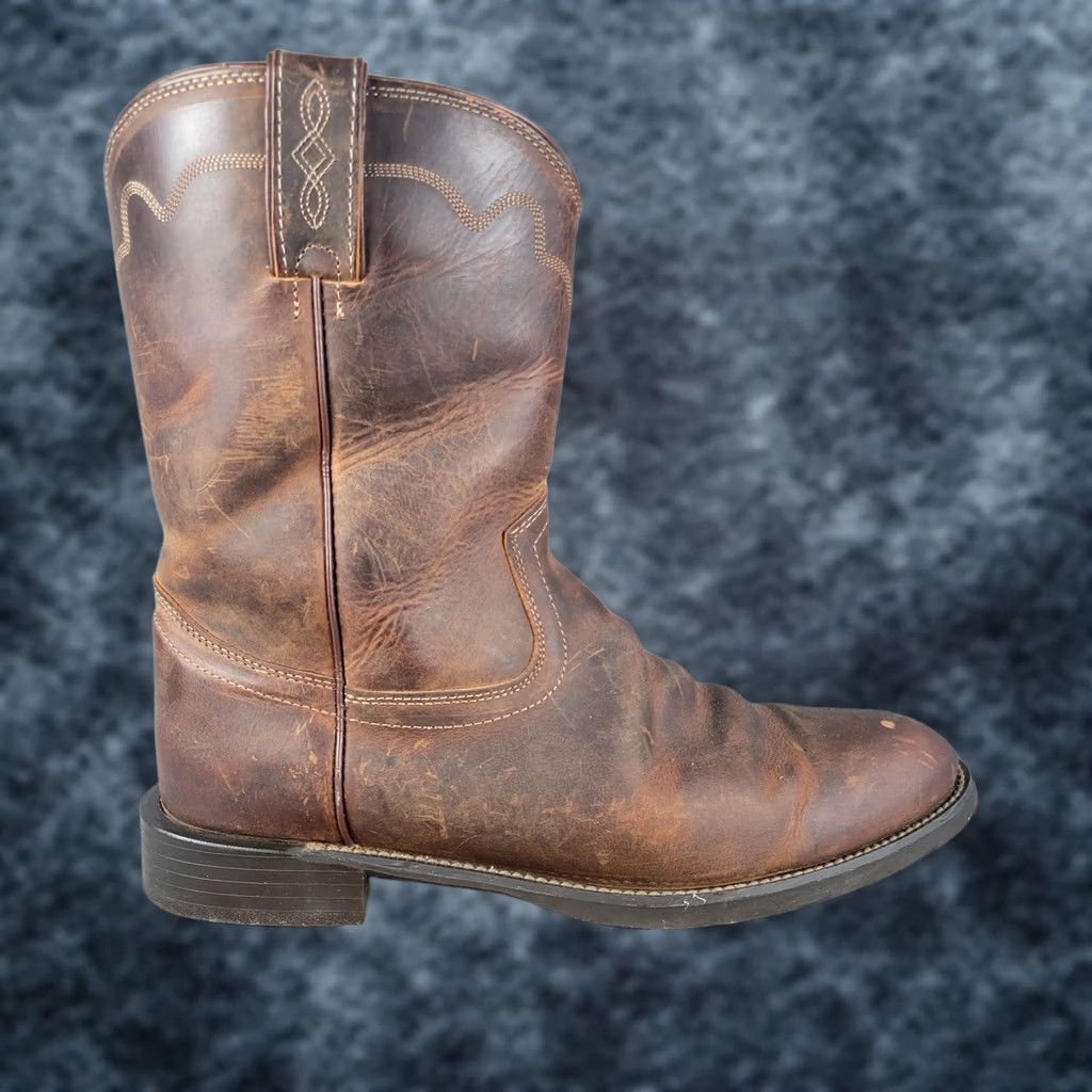 Justin Boots Justin Boots Brown Round Toe Roper Cowboy Boots  display picture 1