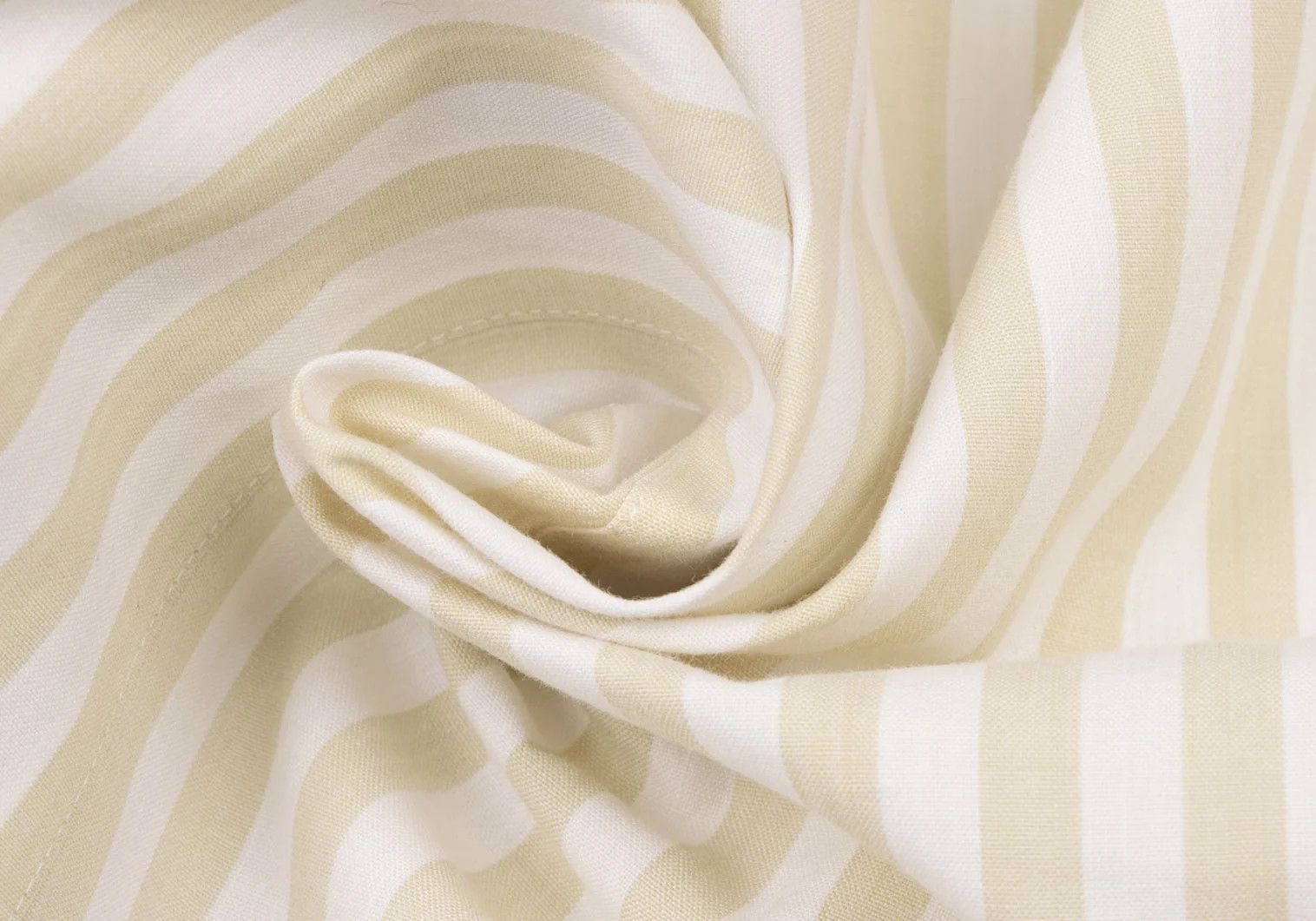 Issey Miyake Stripe Band Collar Shirt in Beige and White, Size M Size US M / EU 48-50 / 2 - 11 Thumbnail