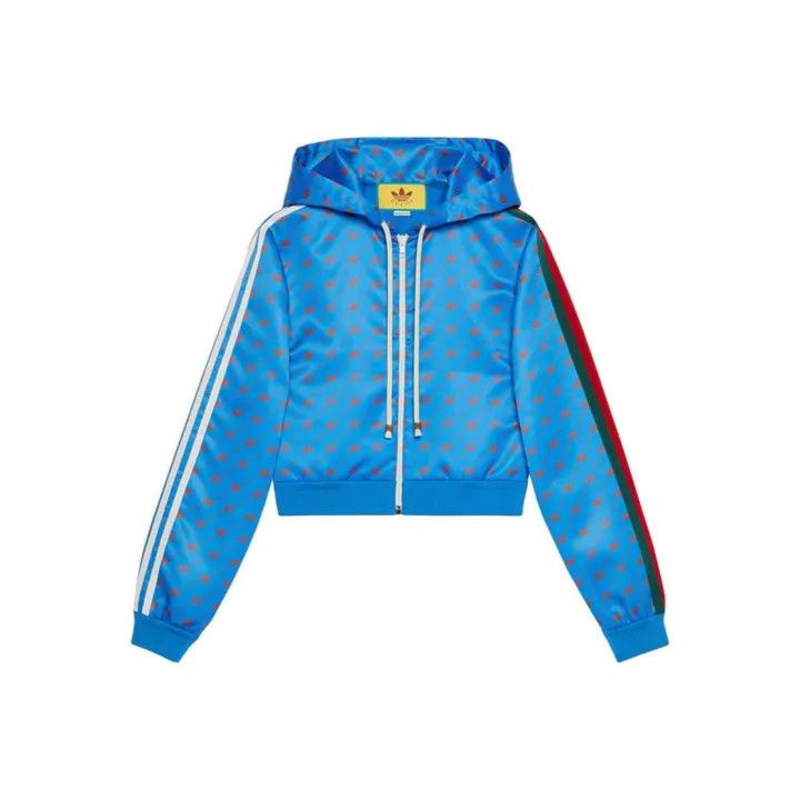 Gucci GUCCI x Adidas Logo Print Hooded Jacket Size XXS / US 00 / IT 34 - 1 Thumbnail