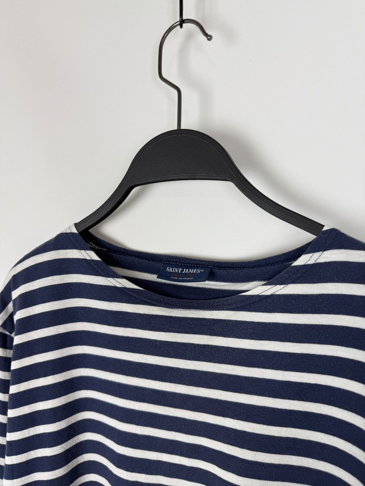 Saint James 1990’s Vintage Saint James White Navy Stripe Boxy Tee Size US M / EU 48-50 / 2 - 2 Thumbnail