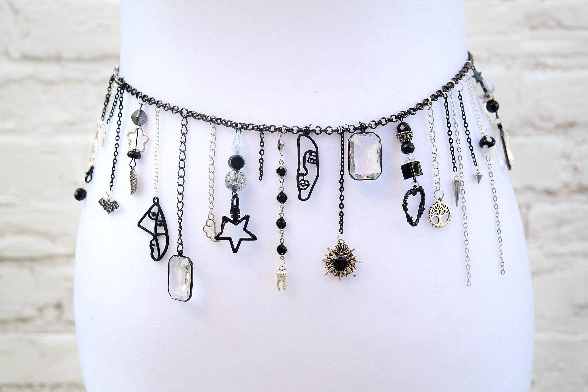 Handmade Black & Silver Waist Chain Size ONE SIZE - 8 Thumbnail
