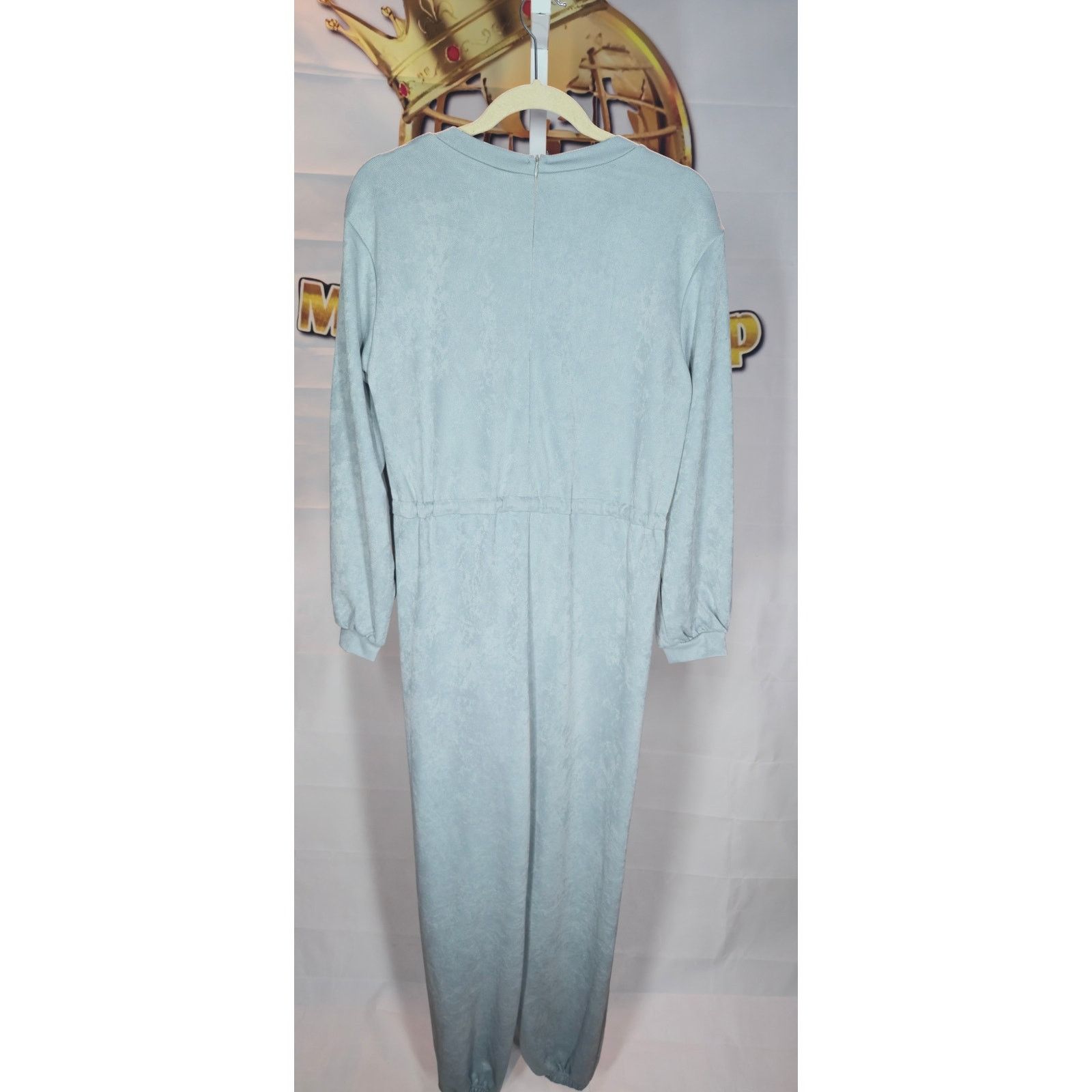 Shein SHEIN Blue Denim Romper Drawstring Waist Long Sleeve XS Size 26" / US 2 / IT 38 - 2 Thumbnail