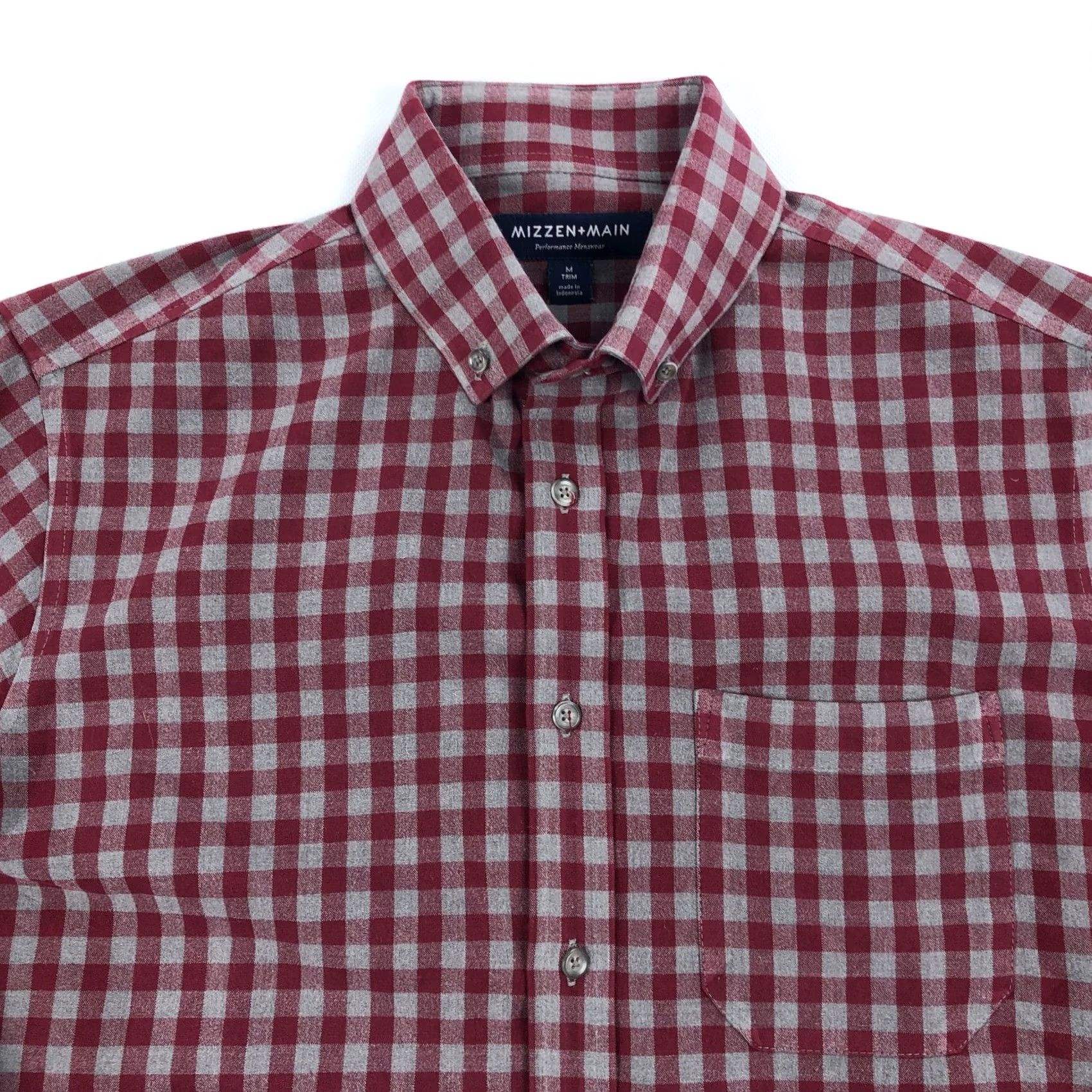 Mizzen+Main Mizzen + Main Button Shirt Mens M Trim Performance Flannel City Check Long Sleeve Red Autumn Spring Summer Size US M / EU 48-50 / 2 - 3 Thumbnail