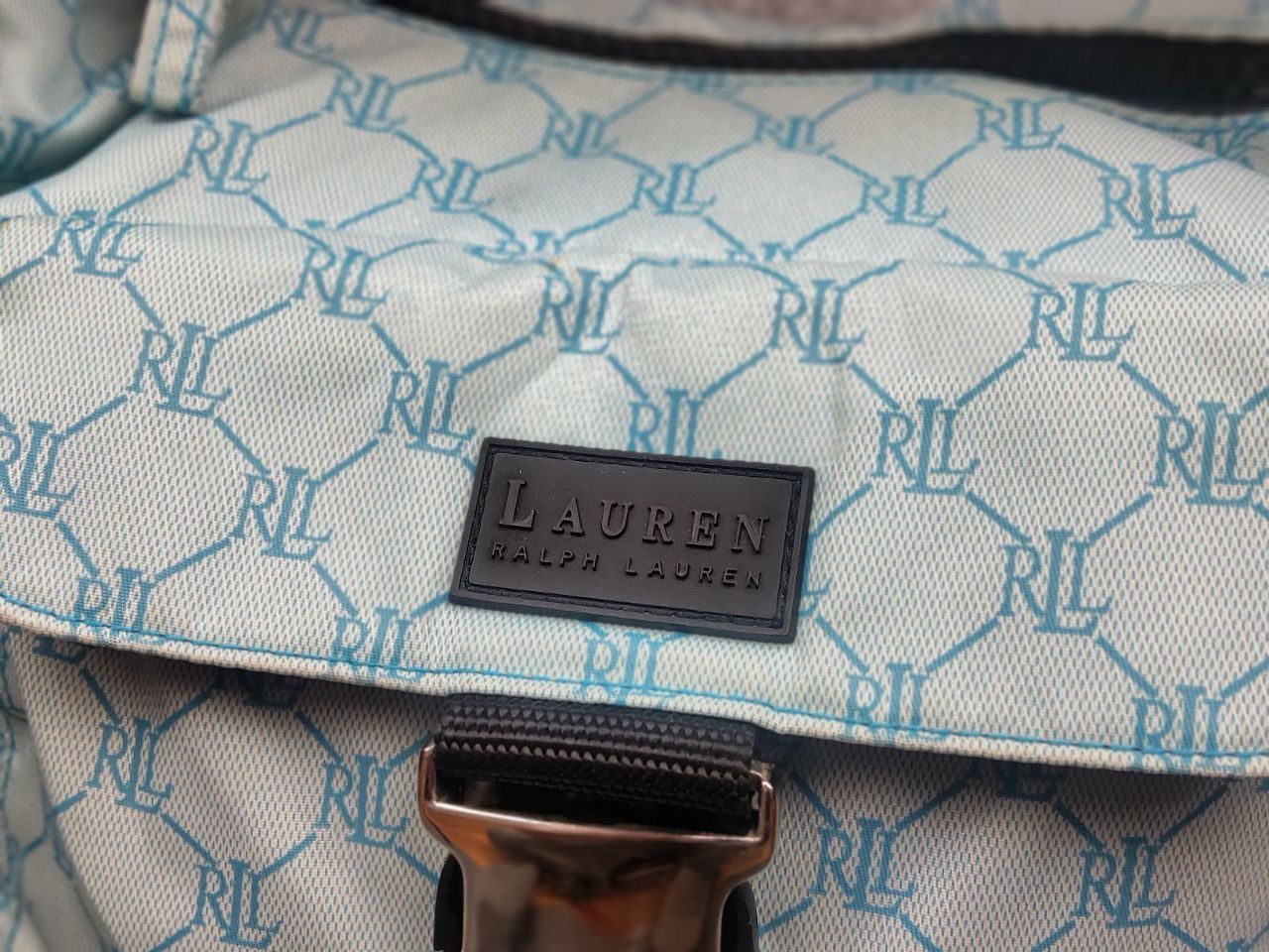 Ralph Lauren Vintage Lauren Ralph Lauren Hobo Handbag blue Monogram Y2K Size ONE SIZE - 5 Thumbnail