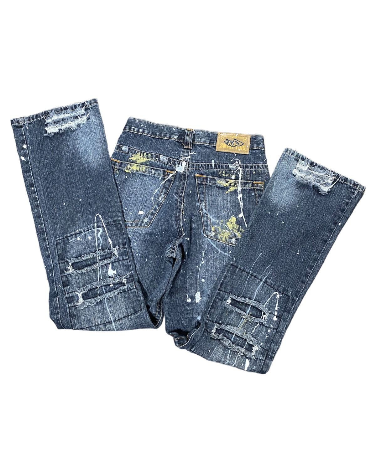 If Six Was Nine × Japanese Brand flared bootcut splater distressed denim pant by doll jeans Size US 28 / EU 44 - 5 Thumbnail